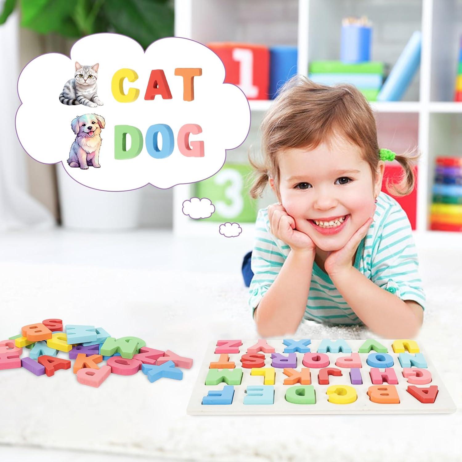 Rompecabezas de Alfabeto Kairsya de Madera para Niños 1-5 Años