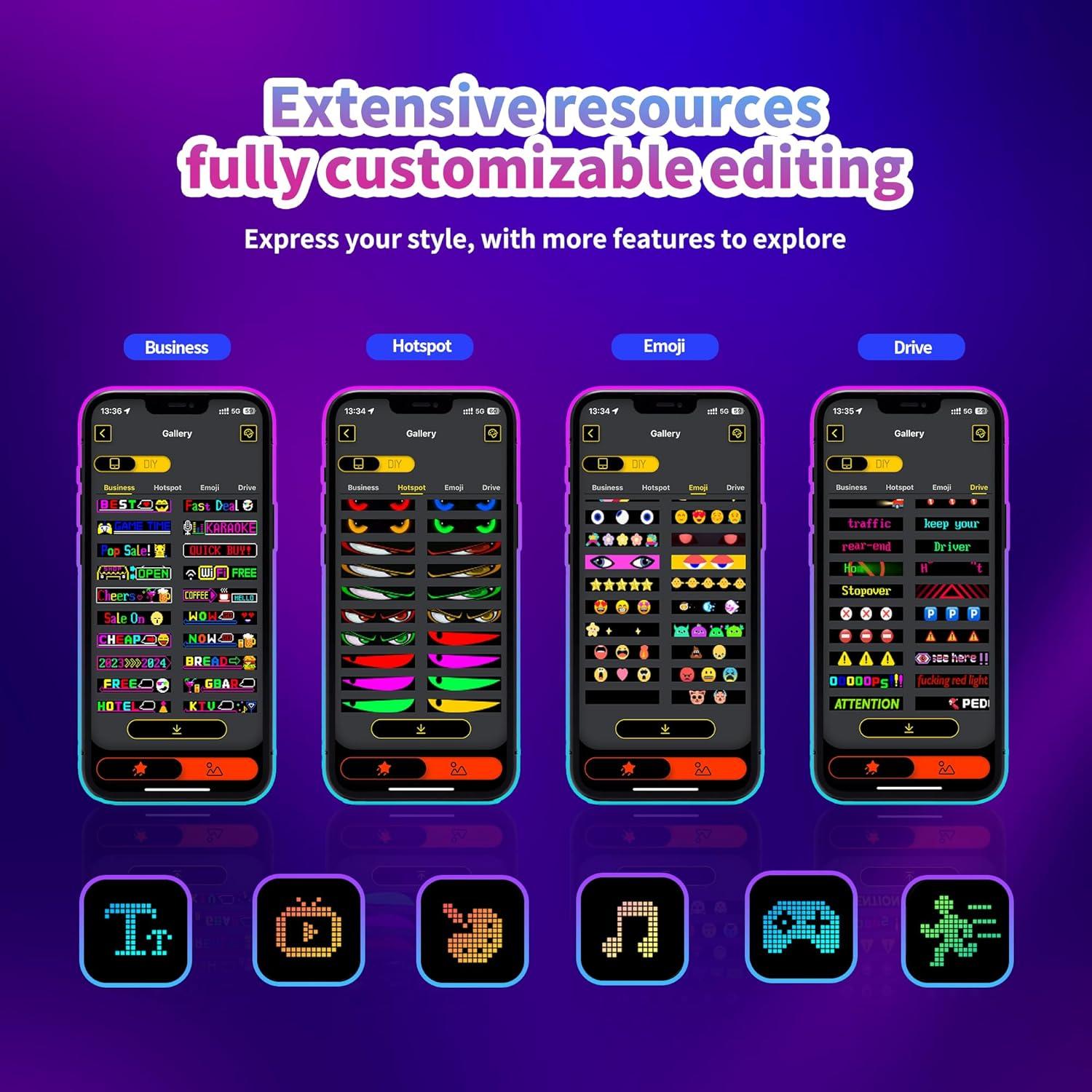 Luz LED Ojos del Diablo Cjgyz 89.9x19.1cm Programable