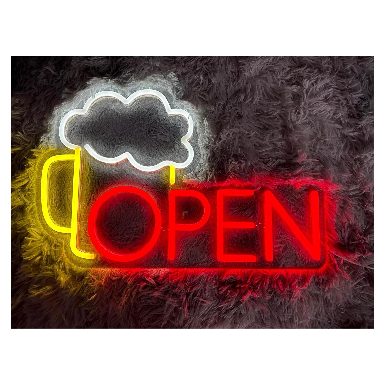 Cartel de Neón Abierto de Cerveza NEONGRAND 43x28 cm LED