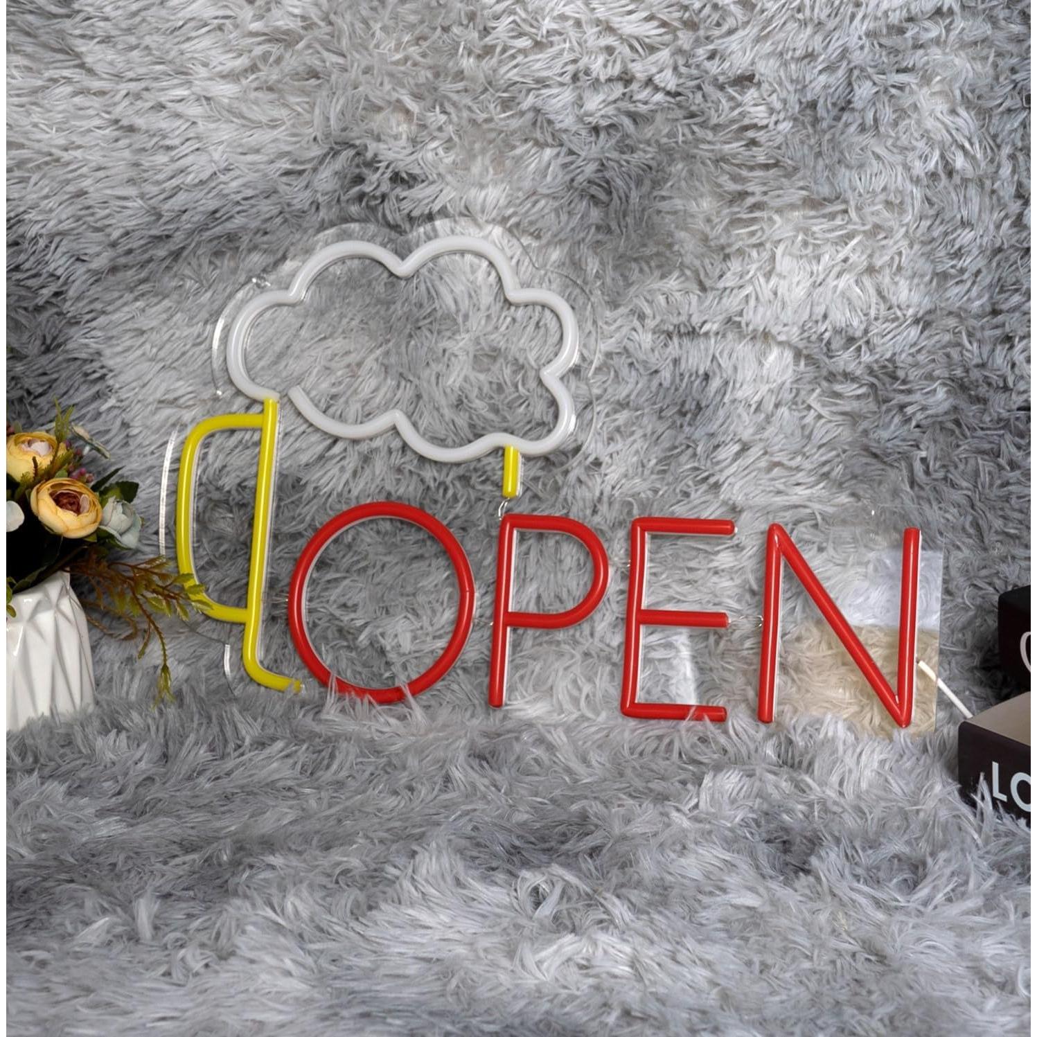 Cartel de Neón Abierto de Cerveza NEONGRAND 43x28 cm LED