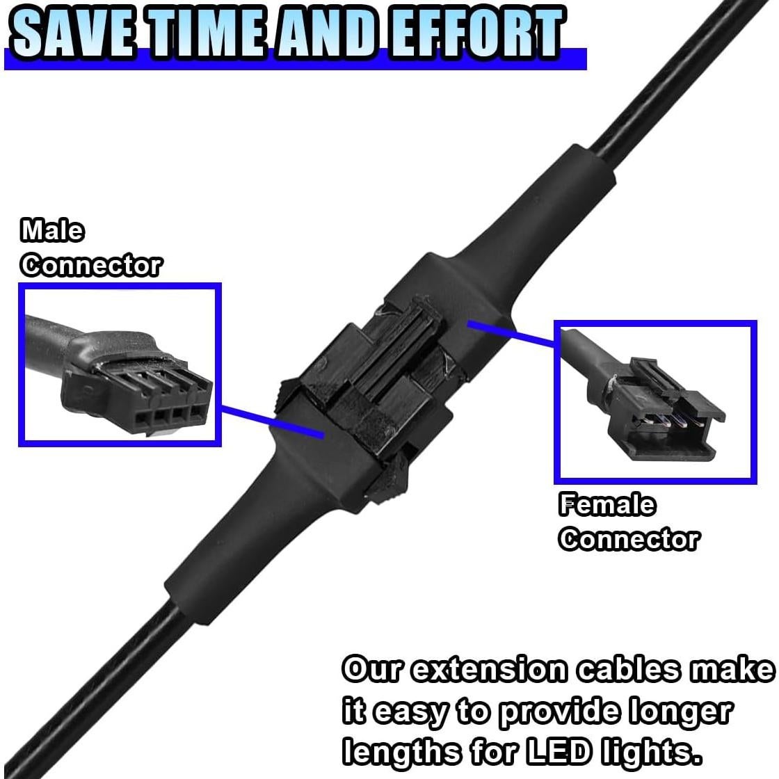 Cable de Extensión RGB LED 4 Pines LHDOS 152.4 cm 4PCS