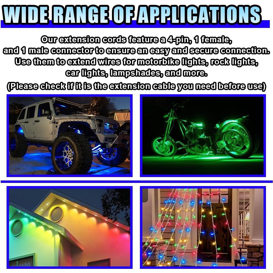 Cable de Extensión RGB LED 4 Pines LHDOS 152.4 cm 4PCS