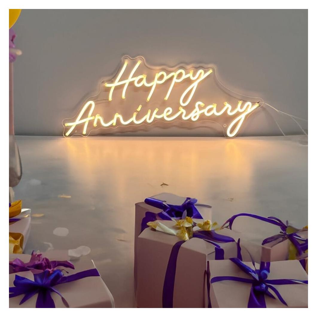 Letrero de Neón Feliz Aniversario BELISAMA 53x23cm LED