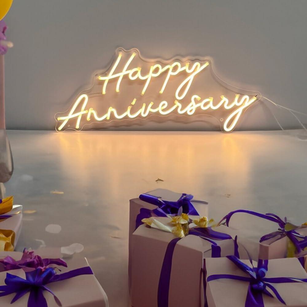 Letrero de Neón Feliz Aniversario BELISAMA 53x23cm LED