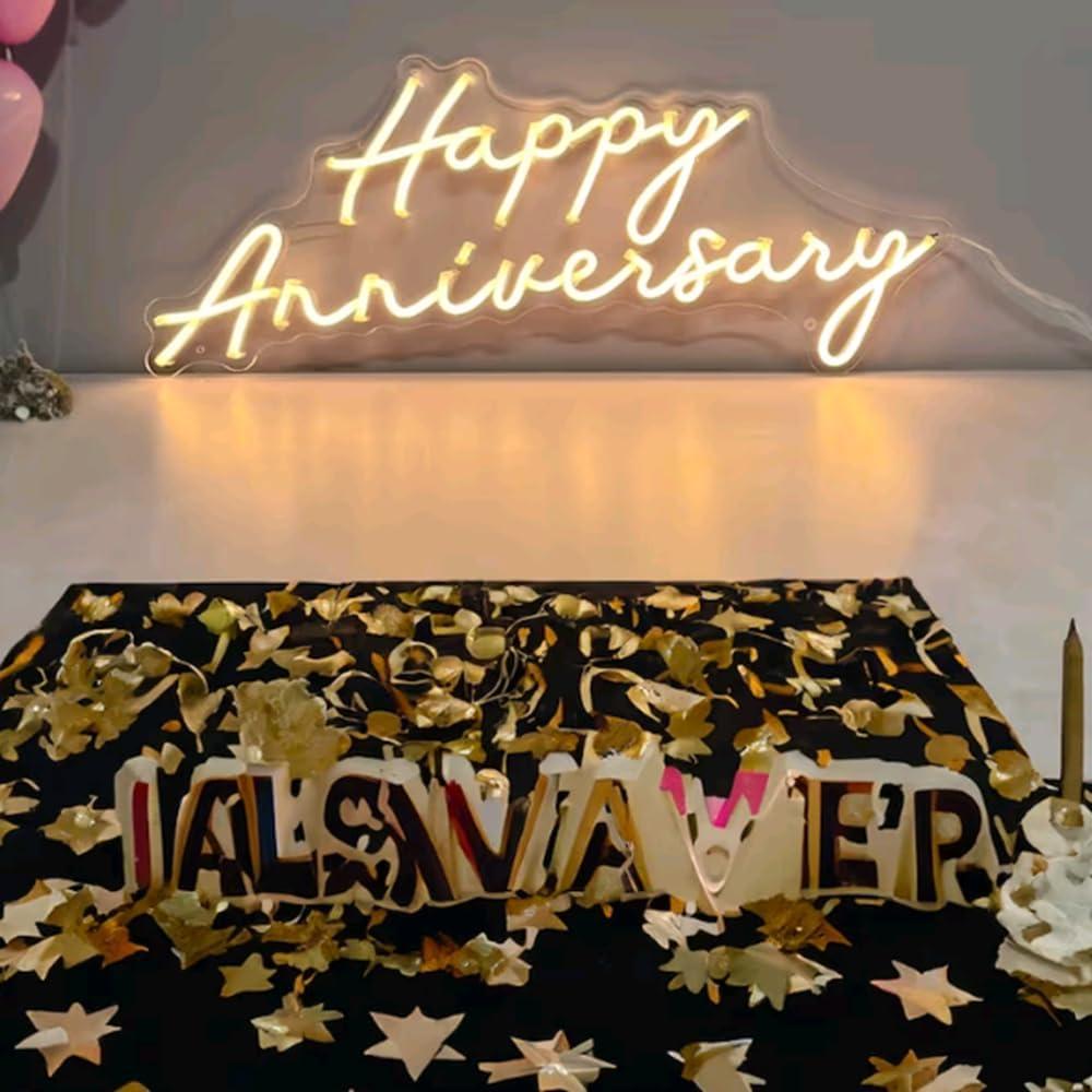 Letrero de Neón Feliz Aniversario BELISAMA 53x23cm LED