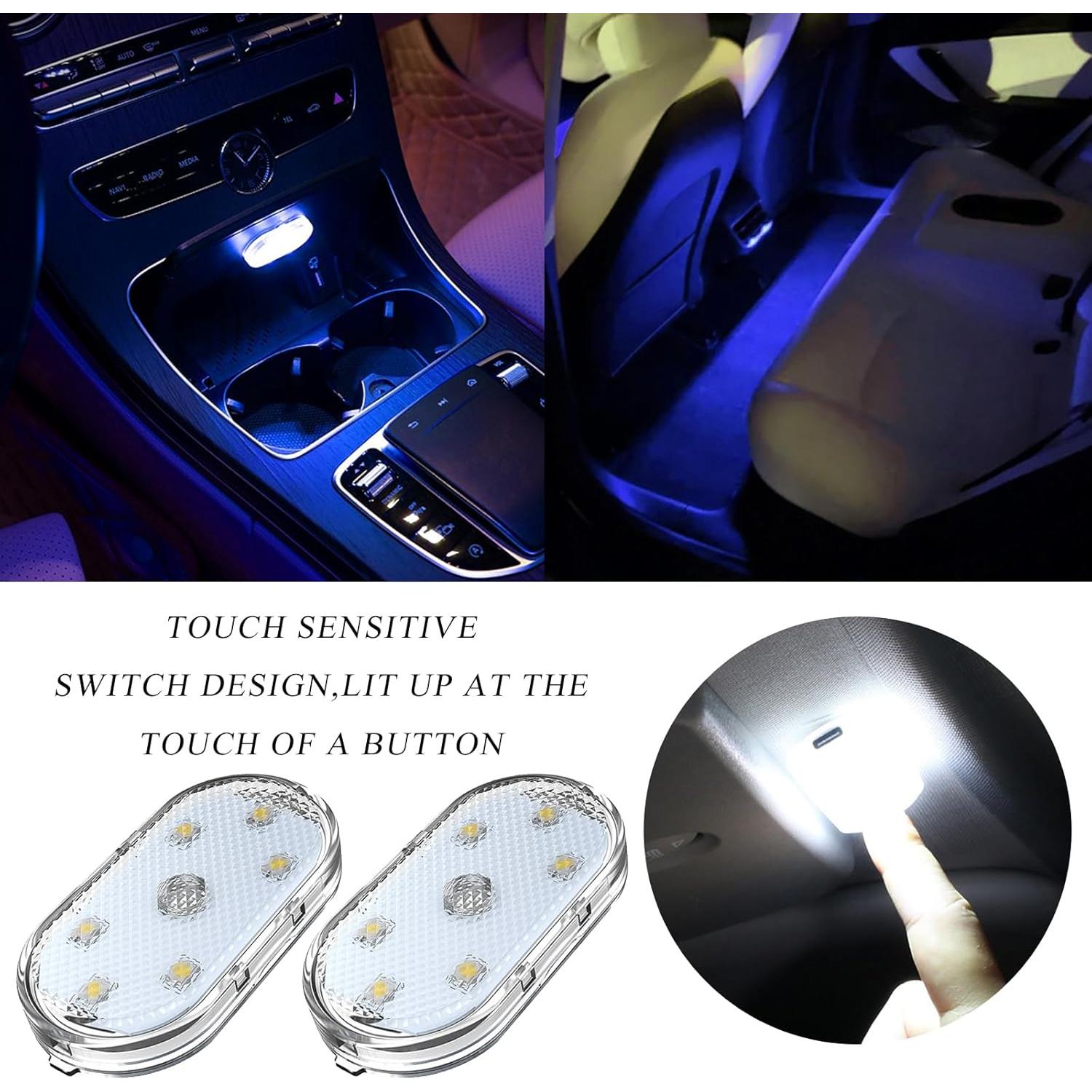Luces LED Inalámbricas Wevdn para Automóvil Interior 2 Pcs Azul
