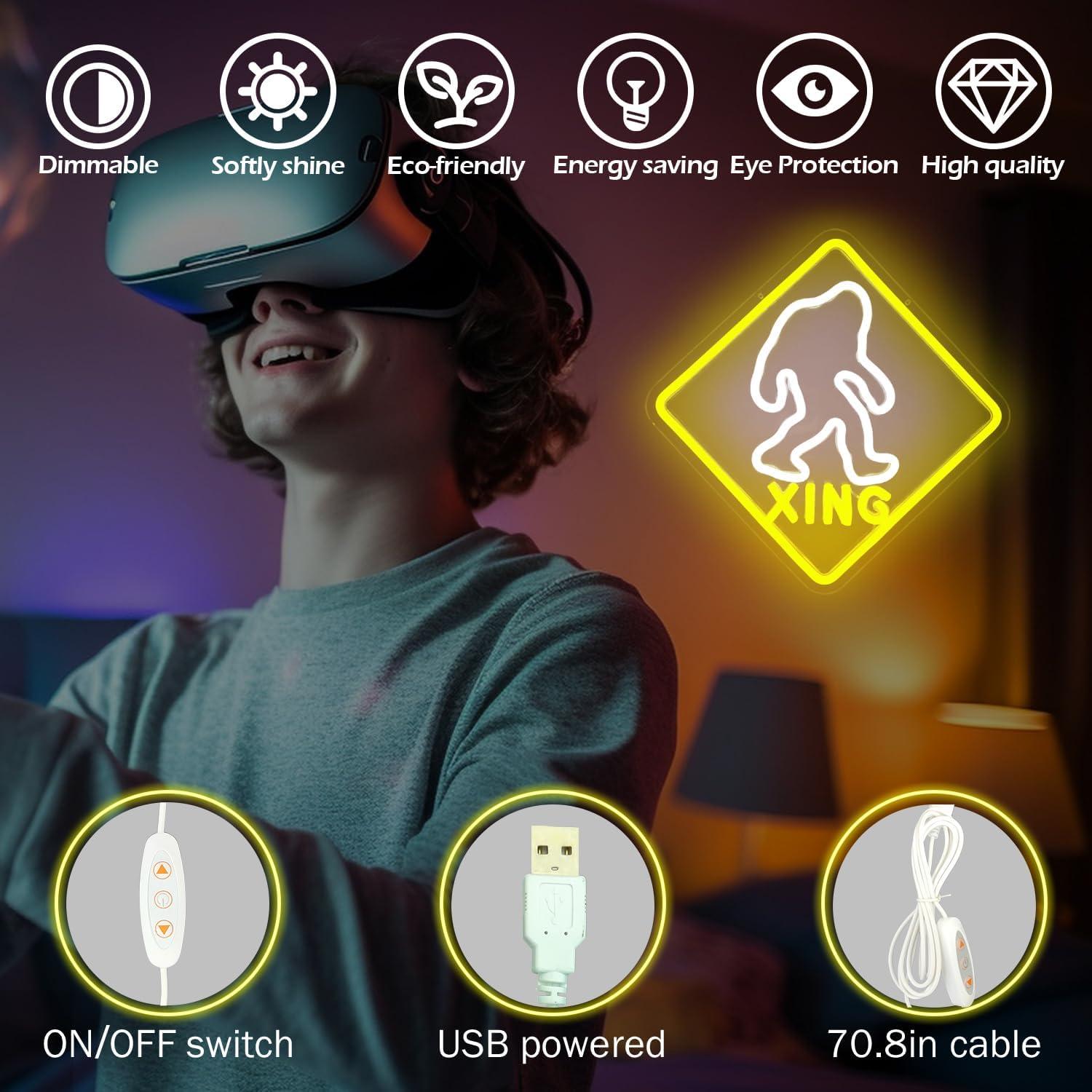 Letrero Neón Bigfoot Ajoyferris LED Regulable para Decoración