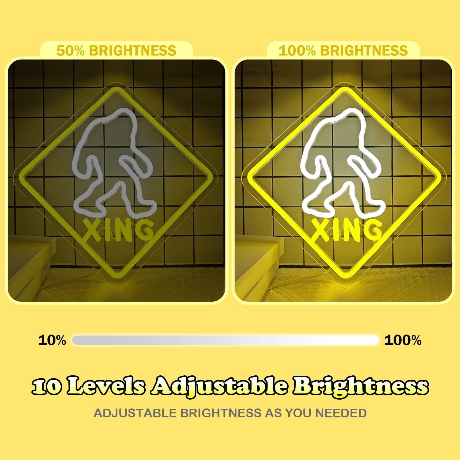 Letrero Neón Bigfoot Ajoyferris LED Regulable para Decoración