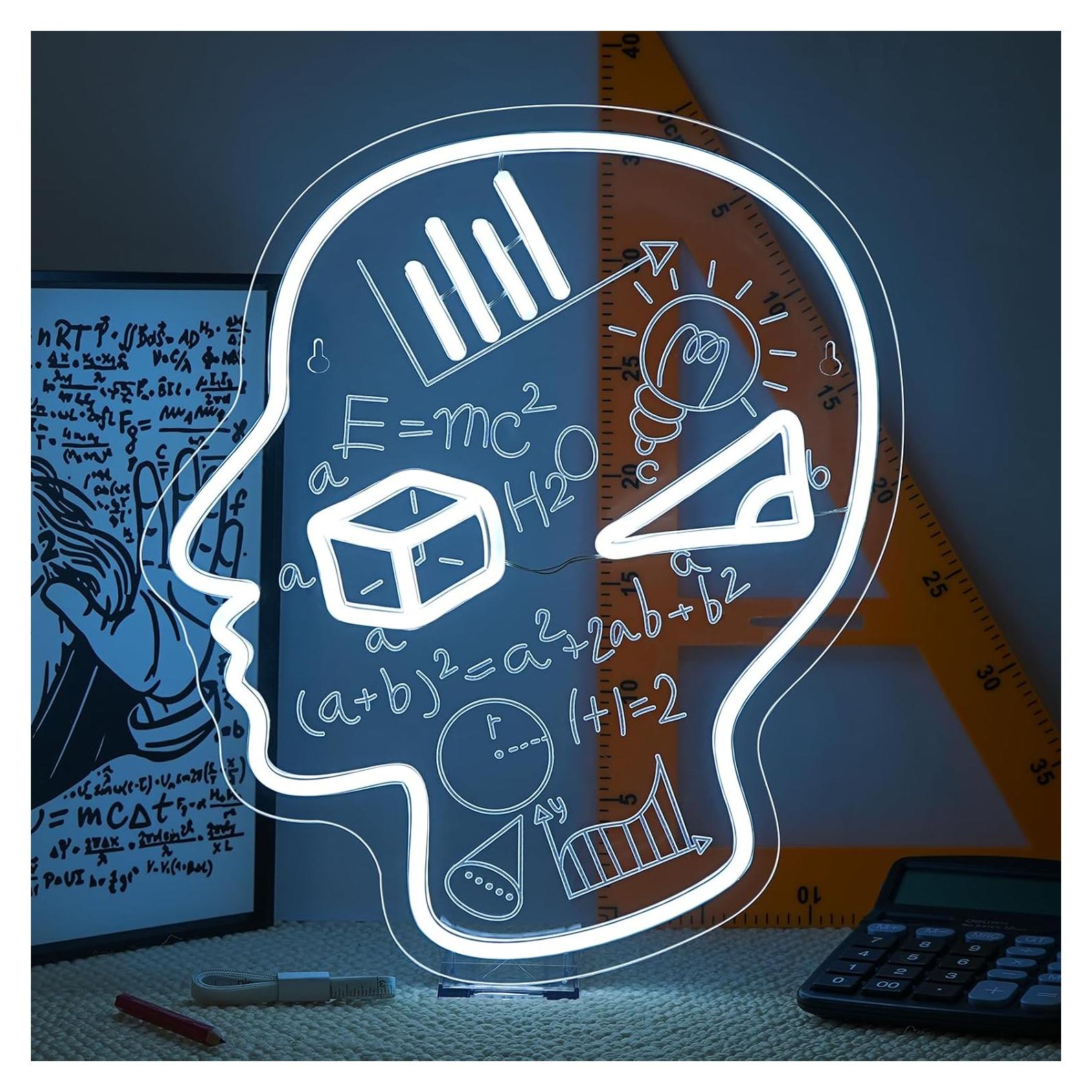 Cartel de Neón LED Matemáticas Horseneon 42x32 cm Decoración