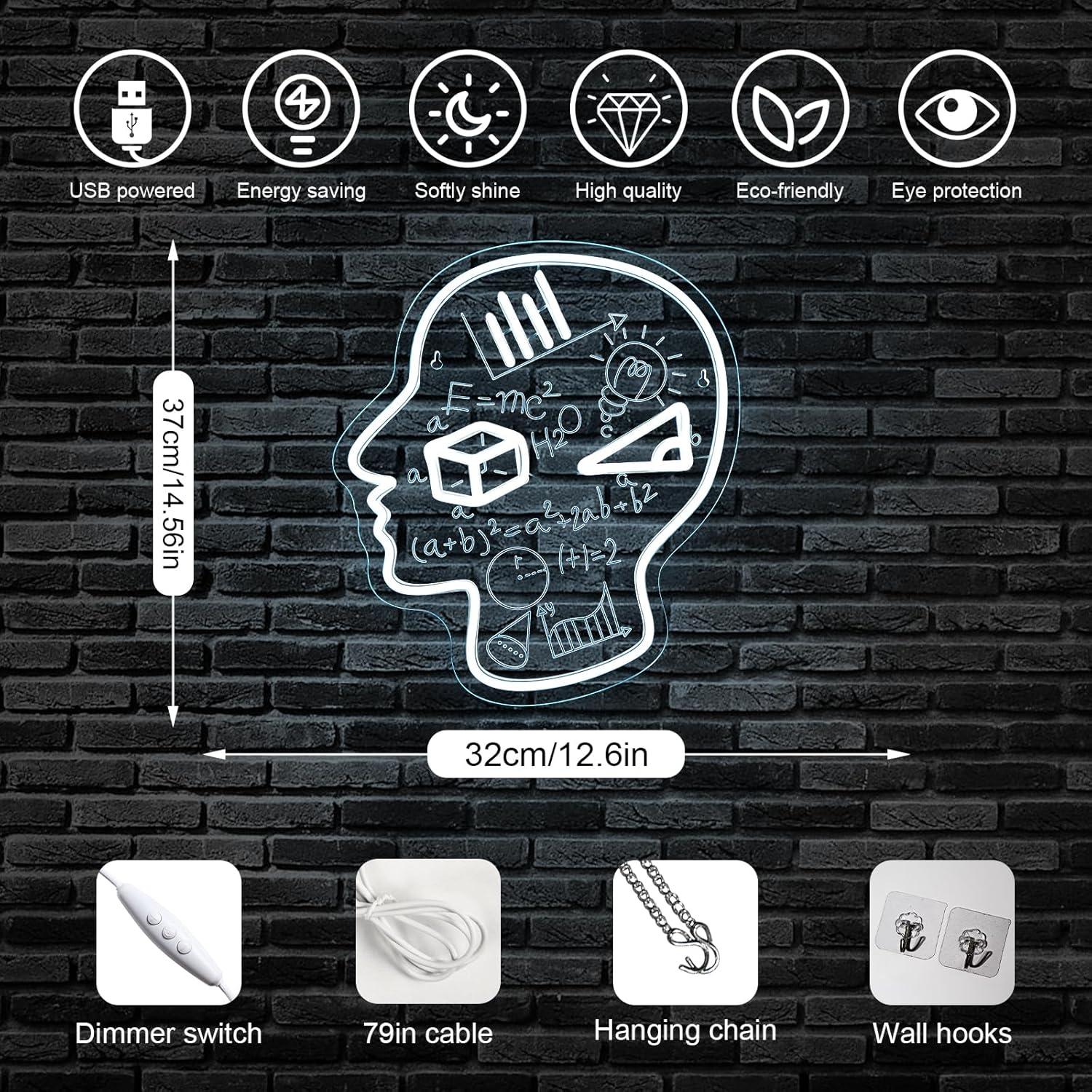 Cartel de Neón LED Matemáticas Horseneon 42x32 cm Decoración