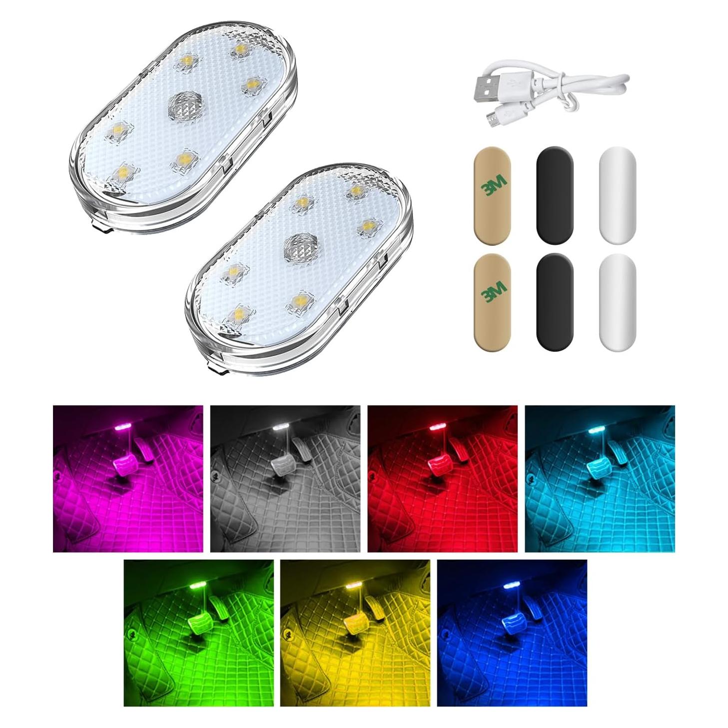 Luces LED Inalámbricas Gasedin 2 PCS Magnéticas 7 Colores
