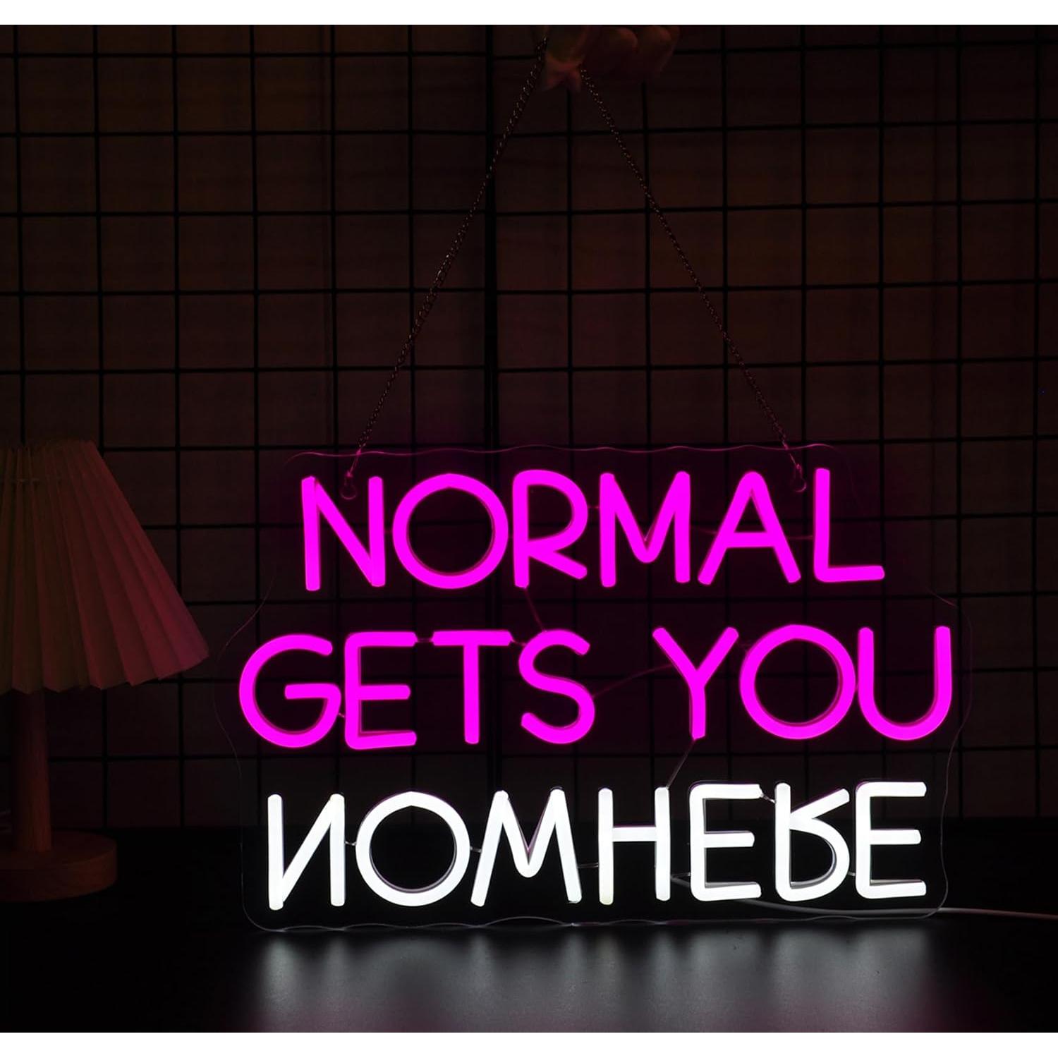 Letrero Neón Rosa 'Normal No Te Lleva a Ninguna Parte' USB