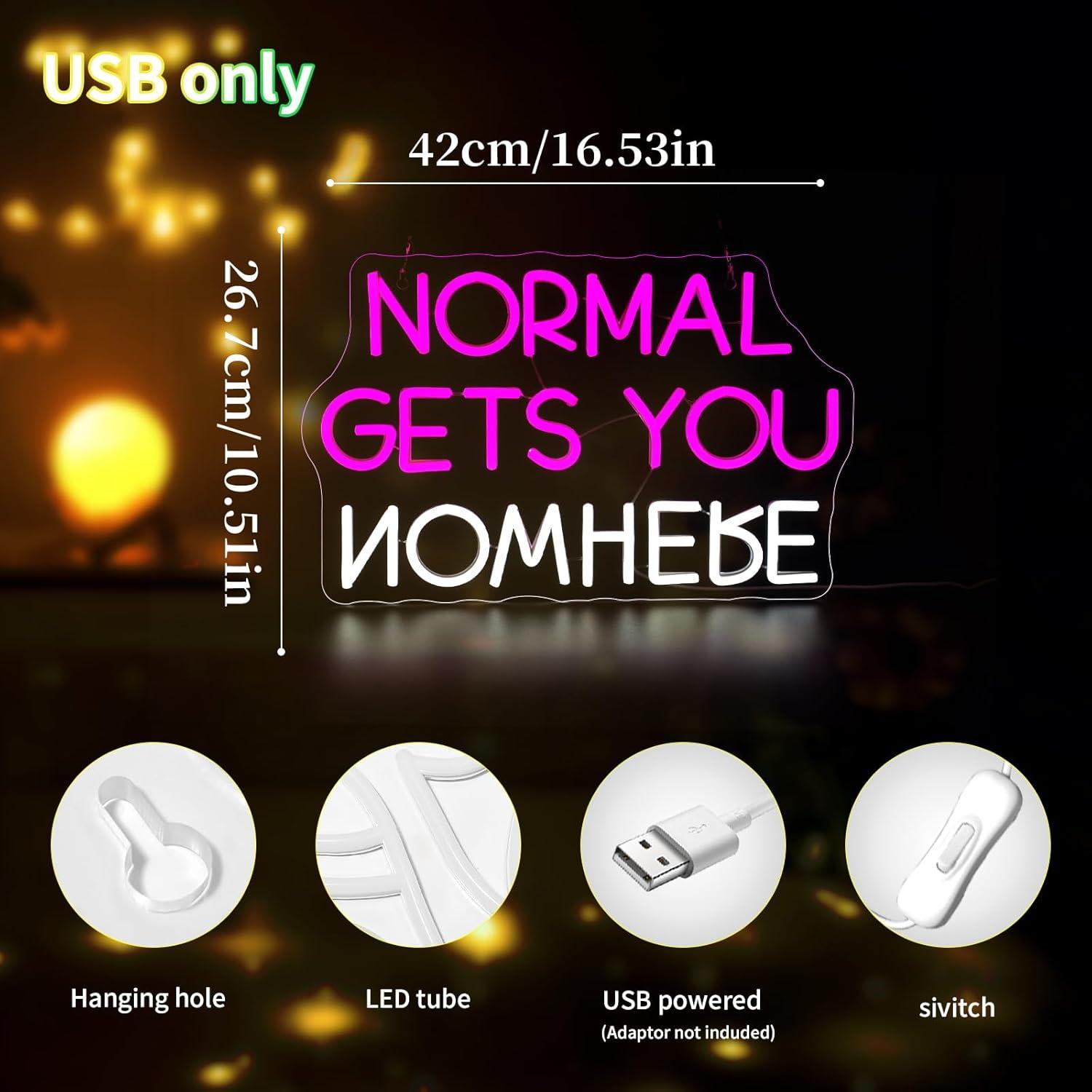 Letrero Neón Rosa 'Normal No Te Lleva a Ninguna Parte' USB