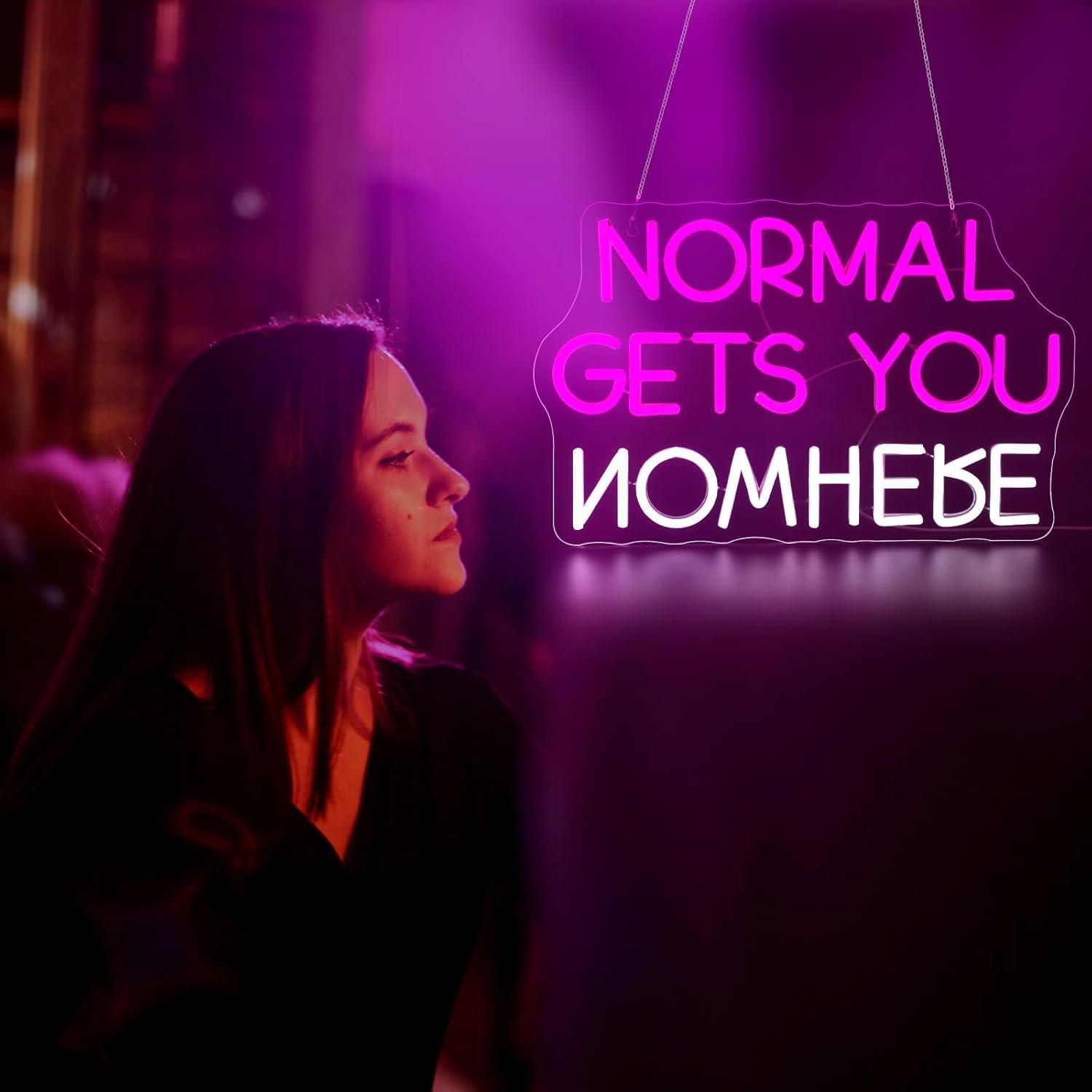 Letrero Neón Rosa 'Normal No Te Lleva a Ninguna Parte' USB