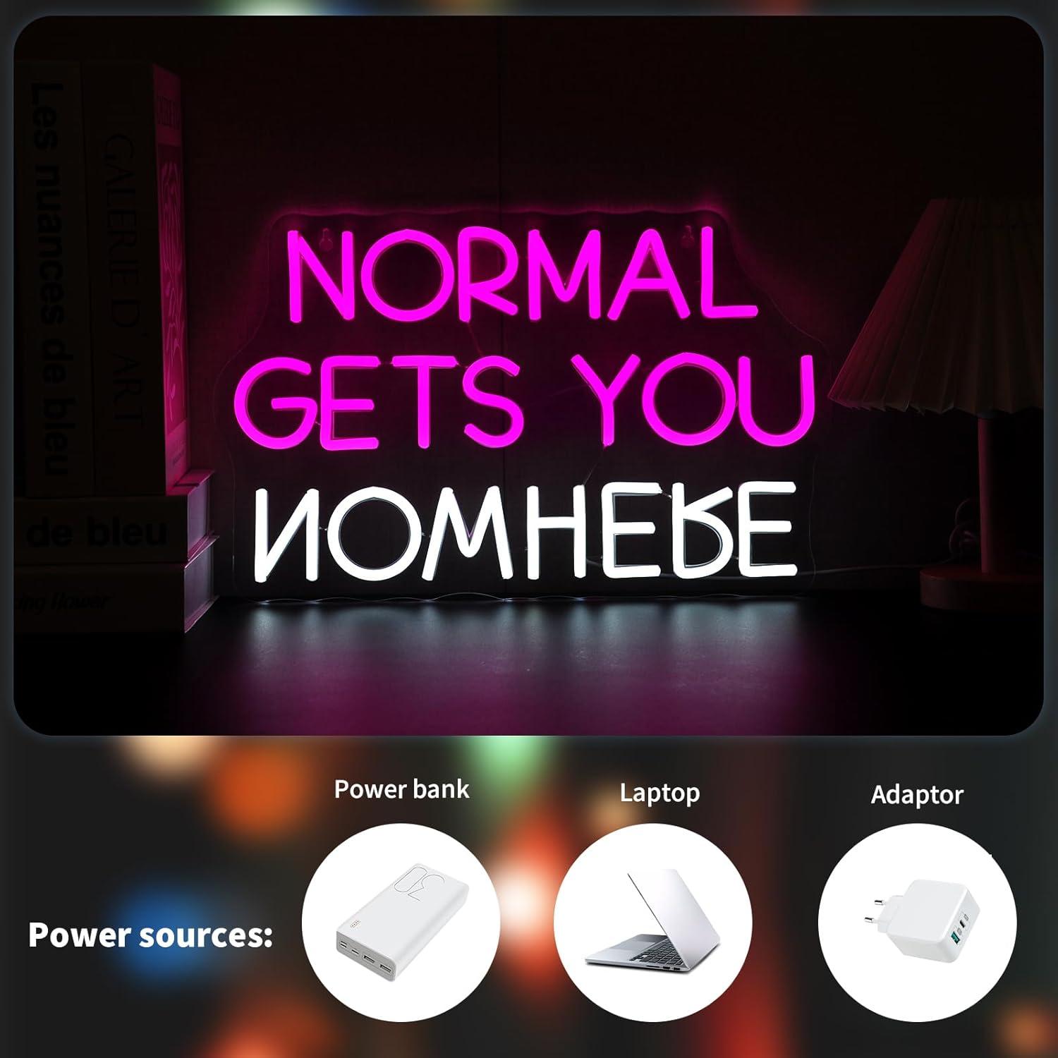 Letrero Neón Rosa 'Normal No Te Lleva a Ninguna Parte' USB
