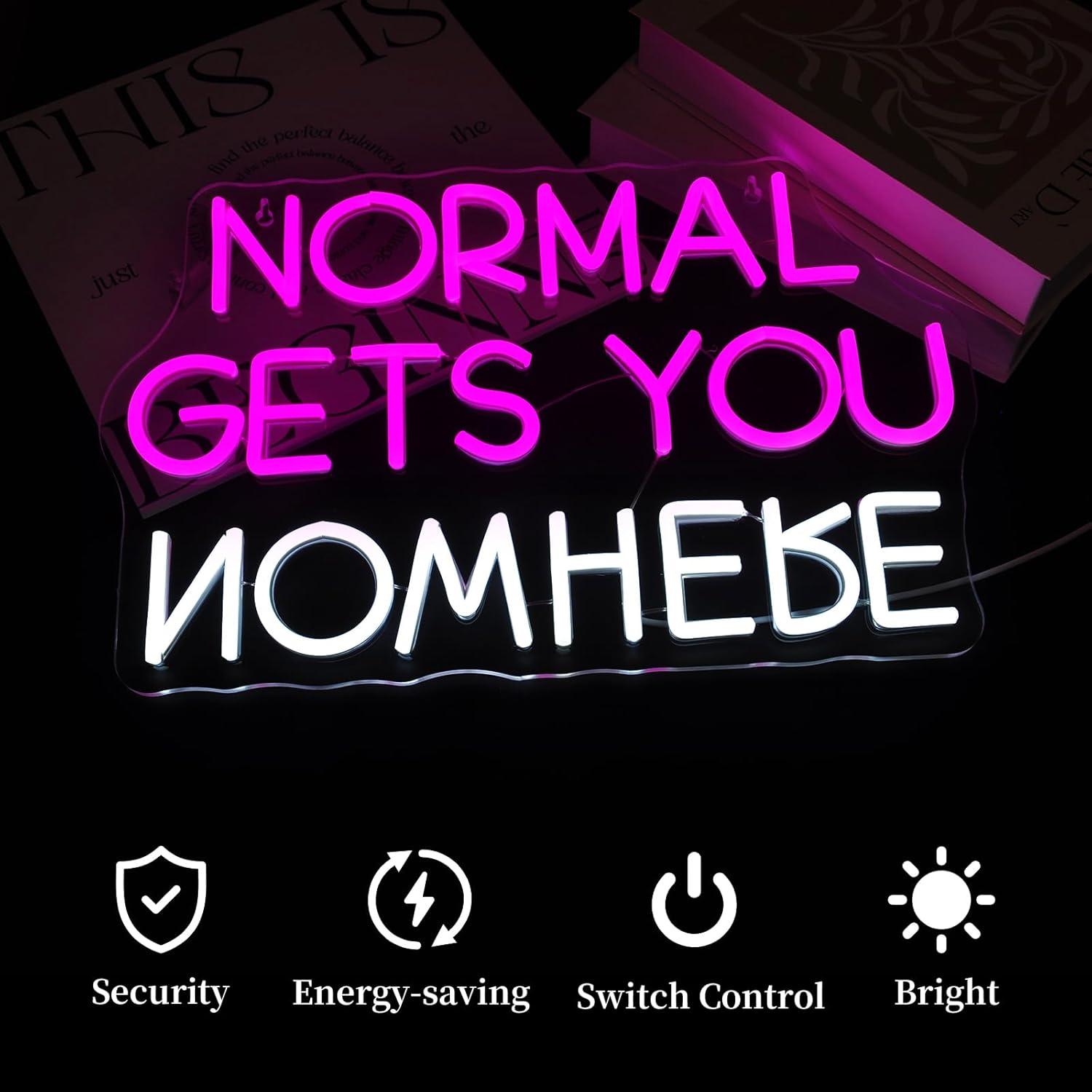 Letrero Neón Rosa 'Normal No Te Lleva a Ninguna Parte' USB