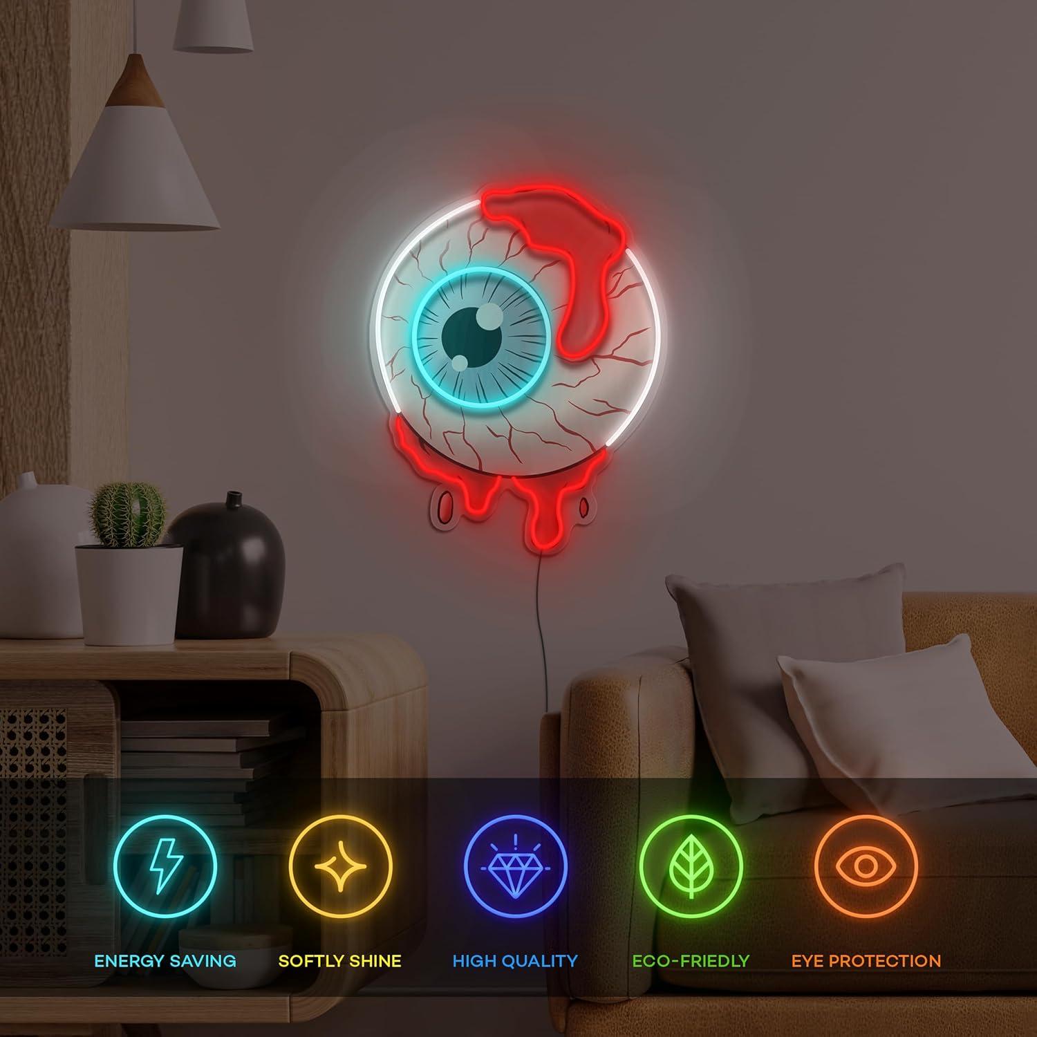 Cartel de Neón LED Ojo Sangriento Vital Neon 58.4x45.7cm