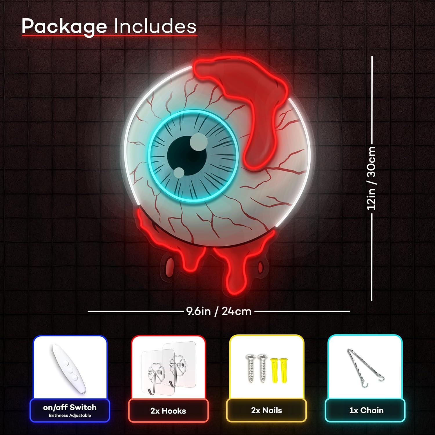 Cartel de Neón LED Ojo Sangriento Vital Neon 58.4x45.7cm