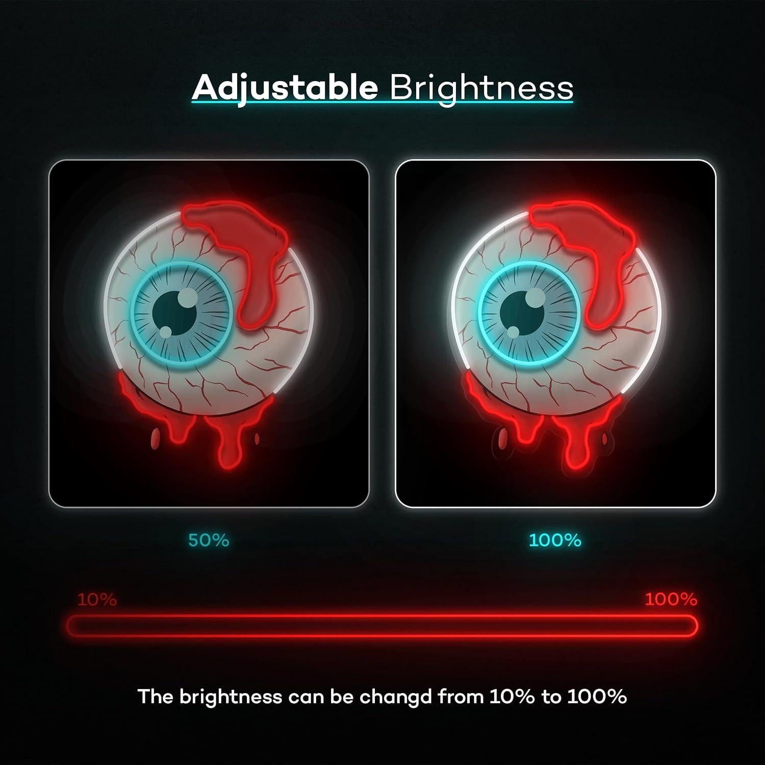 Cartel de Neón LED Ojo Sangriento Vital Neon 58.4x45.7cm