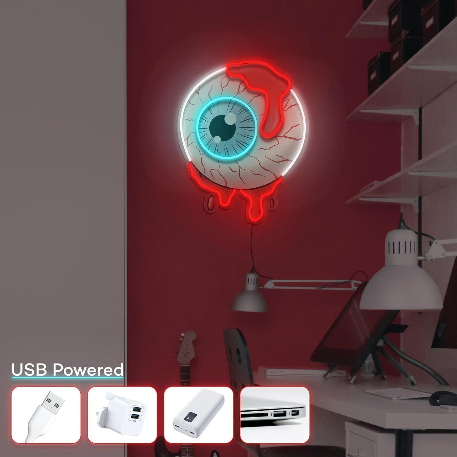 Cartel de Neón LED Ojo Sangriento Vital Neon 58.4x45.7cm