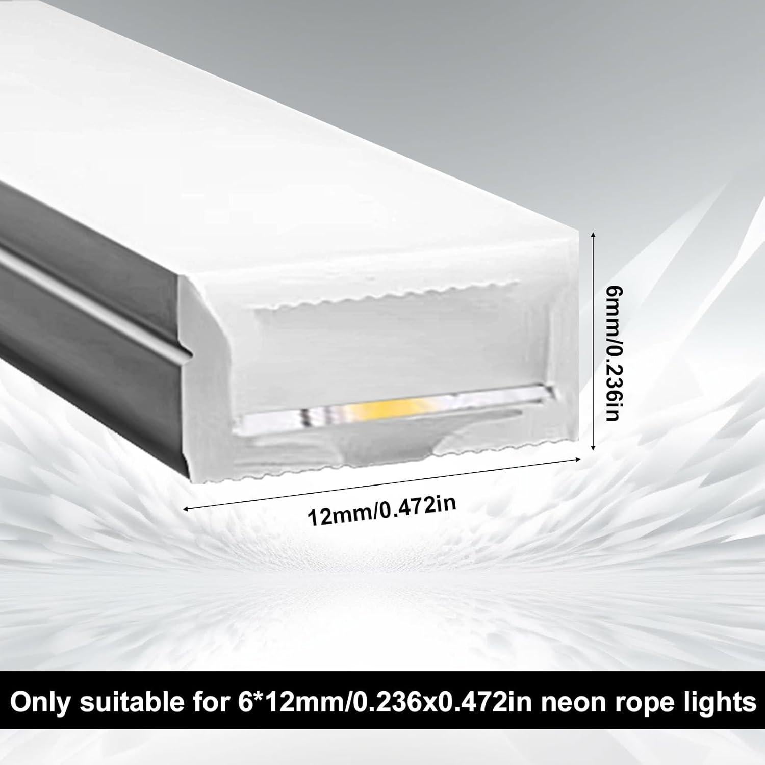 50 Clips de Montaje para Luz Neón Lyreh 2x1.3cm Transparente