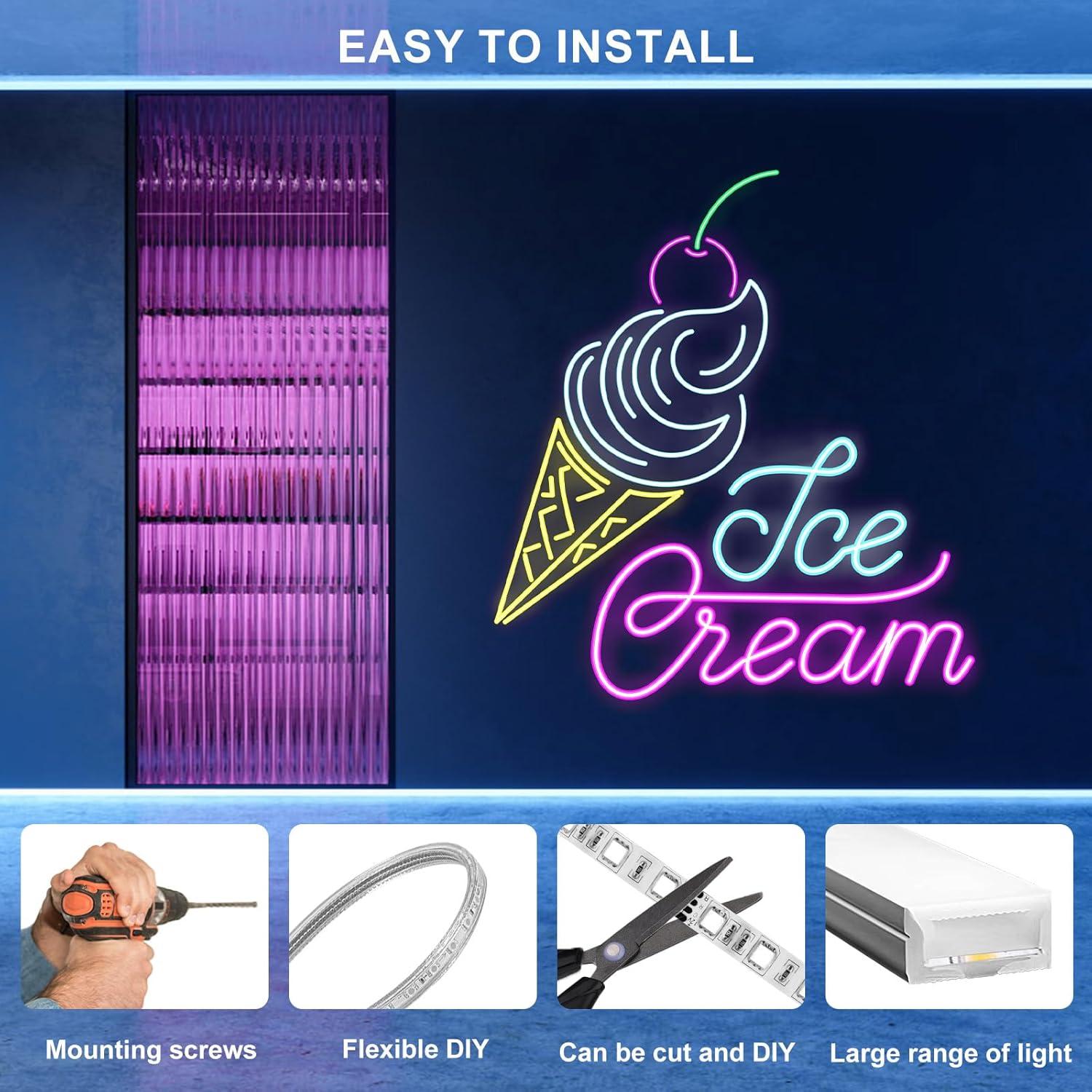 50 Clips de Montaje para Luz Neón Lyreh 2x1.3cm Transparente