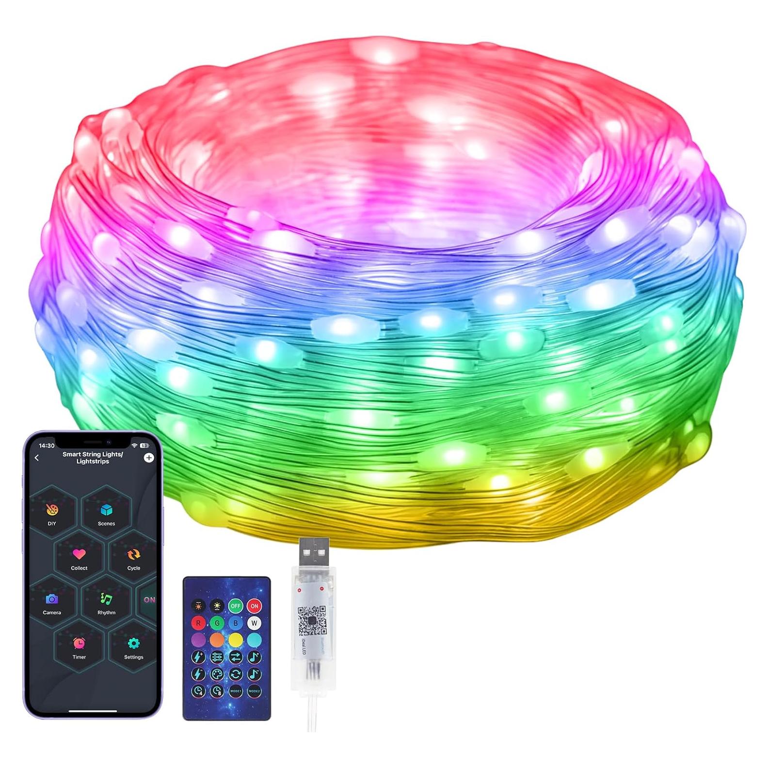 Luces de Cadena Inteligentes Electight 5M RGB IP65 Control APP