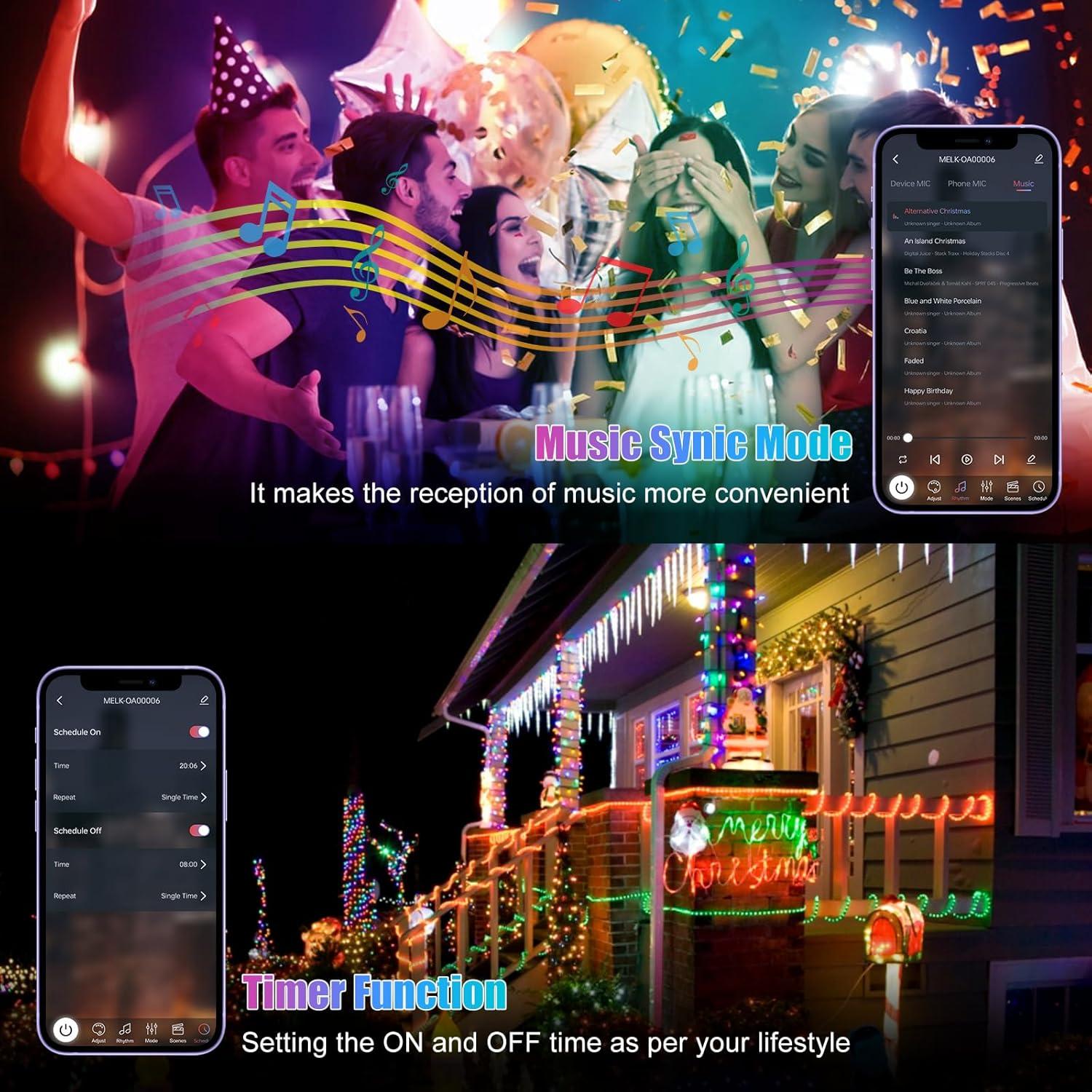 Luces de Cadena Inteligentes Electight 5M RGB IP65 Control APP
