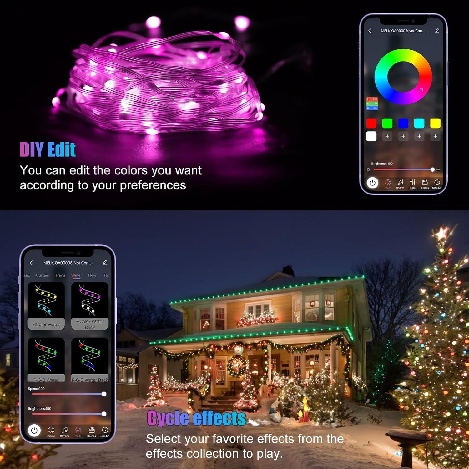 Luces de Cadena Inteligentes Electight 5M RGB IP65 Control APP