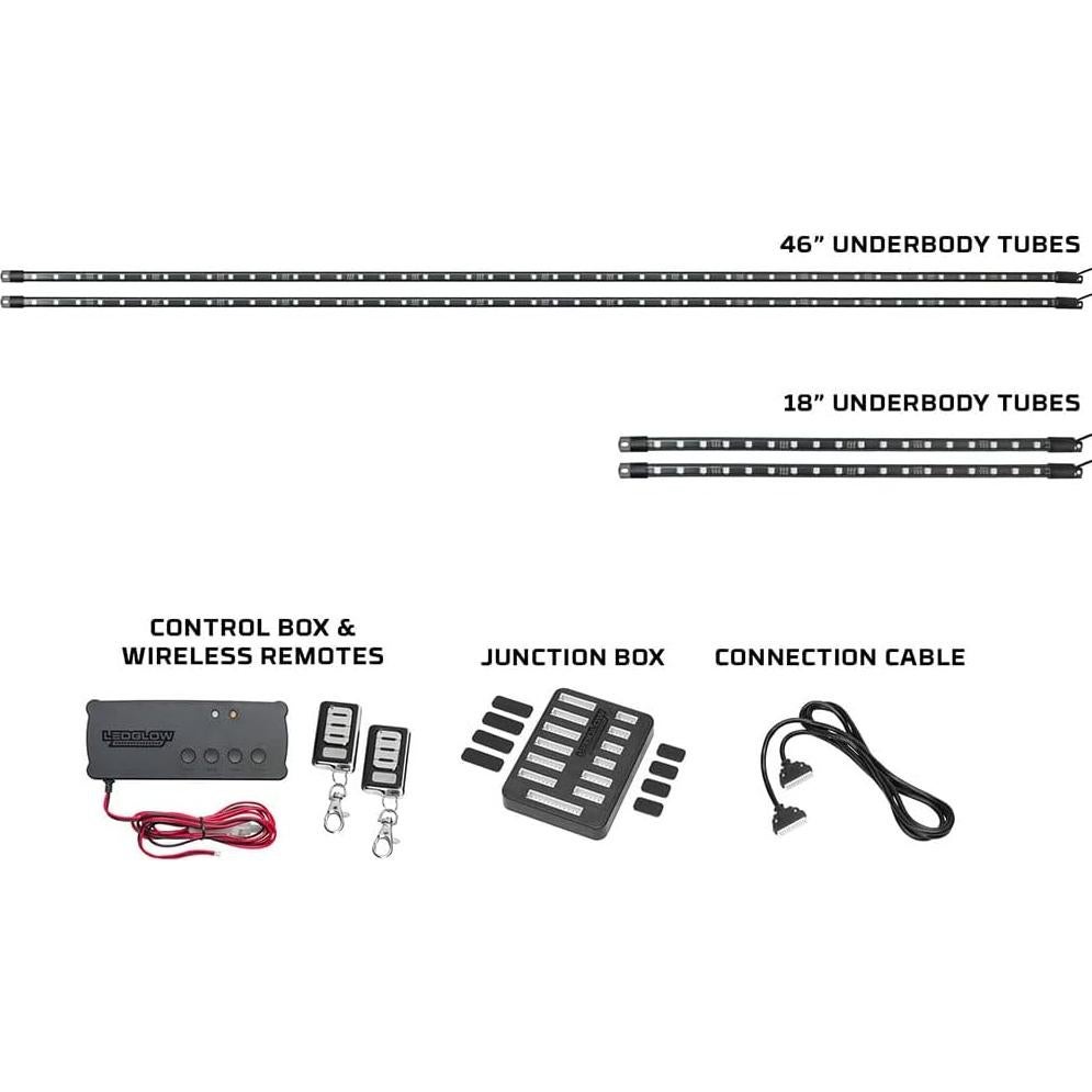 Kit de Iluminación LEDGlow Bajo Cuerpo 4 Piezas Multicolor 12V-72V