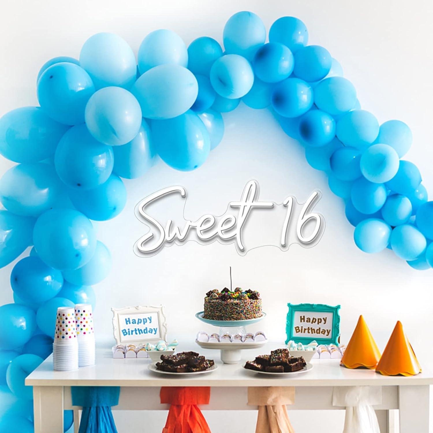 Letrero de neón LED personalizado Sweet16 60x40 cm