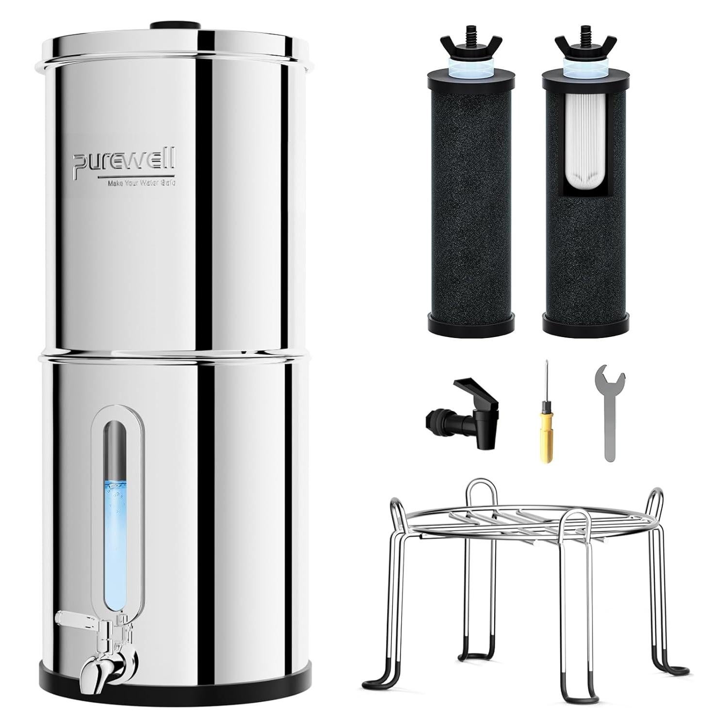 Filtro de Agua Purewell 2.25G Acero Inoxidable 3 Etapas
