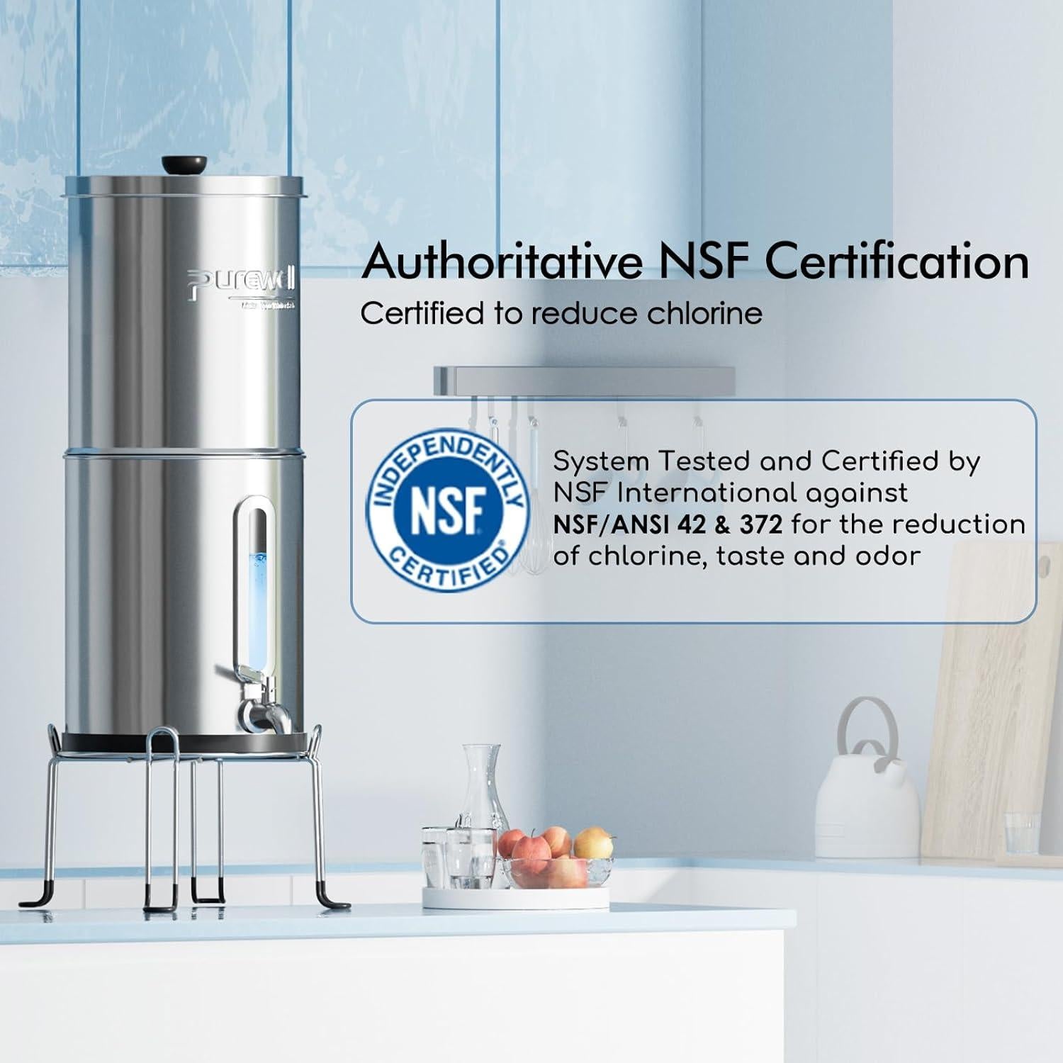 Filtro de Agua Purewell 2.25G Acero Inoxidable 3 Etapas