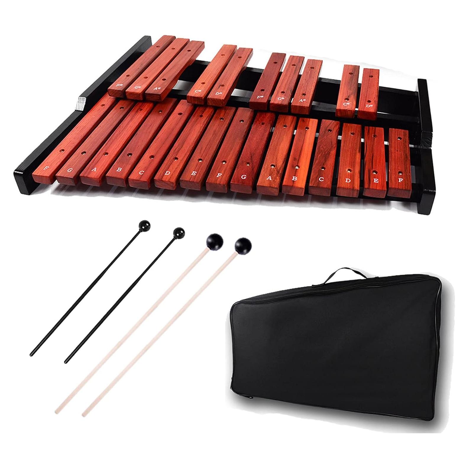 Xilófono de Madera TNZMART 25 Notas con Mazos y Soporte