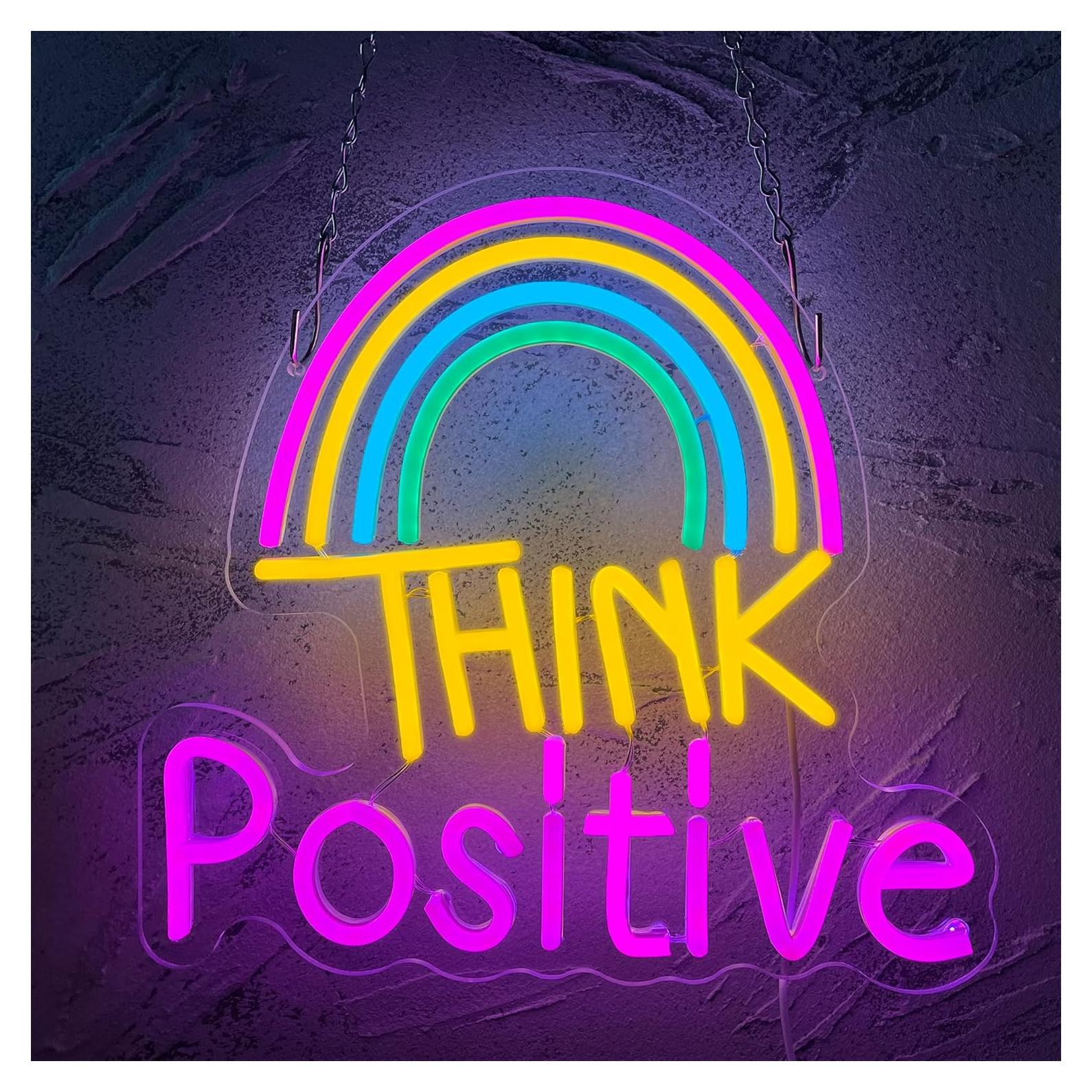 Luz de Neón LED Piensa Positivo 33x30cm Manimo