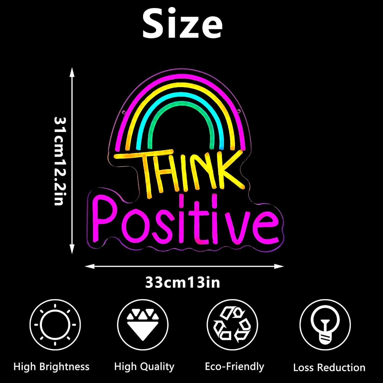 Luz de Neón LED Piensa Positivo 33x30cm Manimo