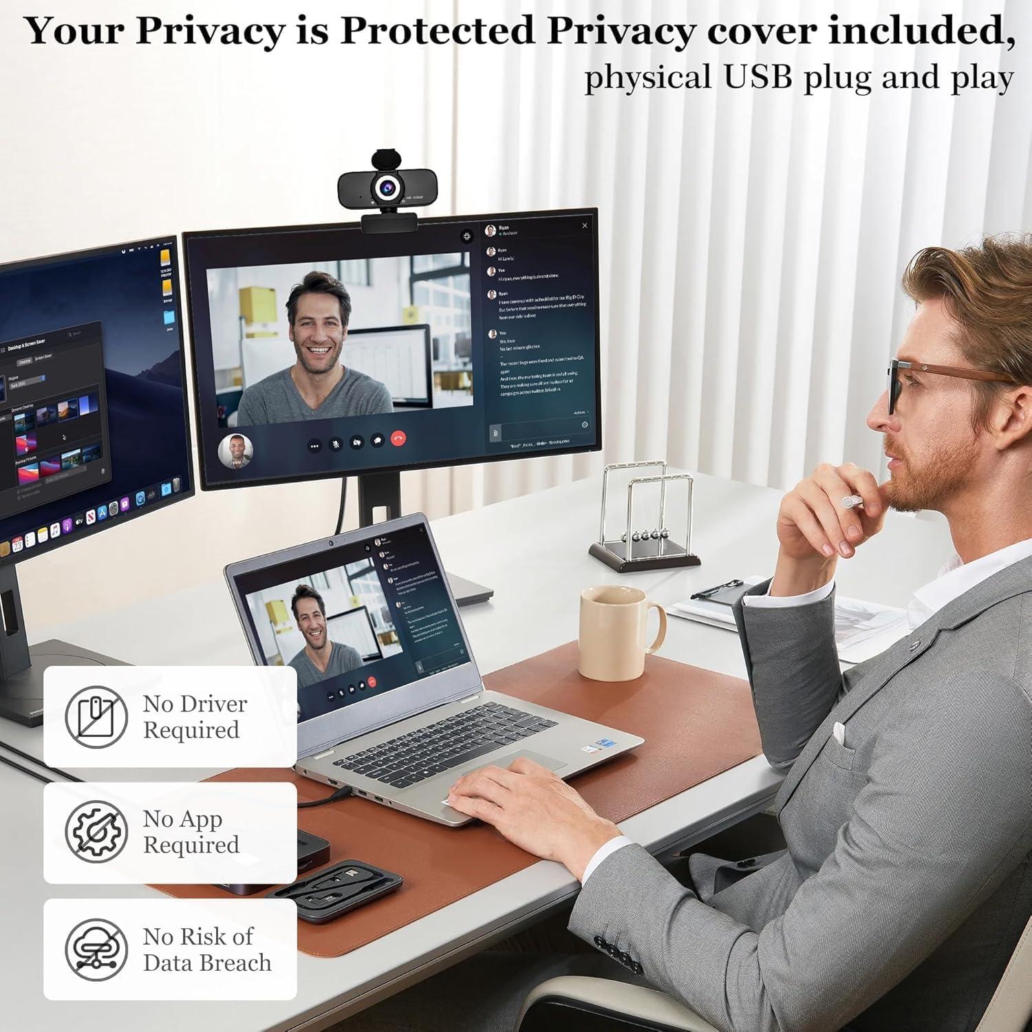 Cámara Web Full HD 1080p SZGIARUY con Micrófono y Trípode