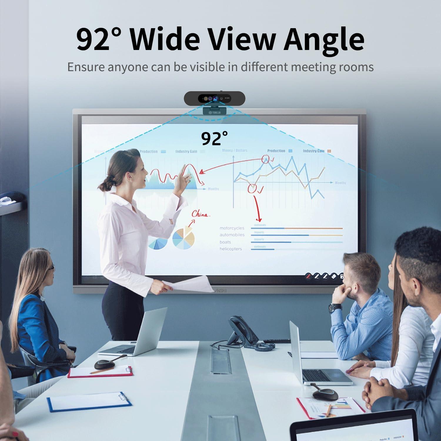 Webcam TOALLIN Hello-Pro 2K QHD USB con micrófono y ángulo amplio