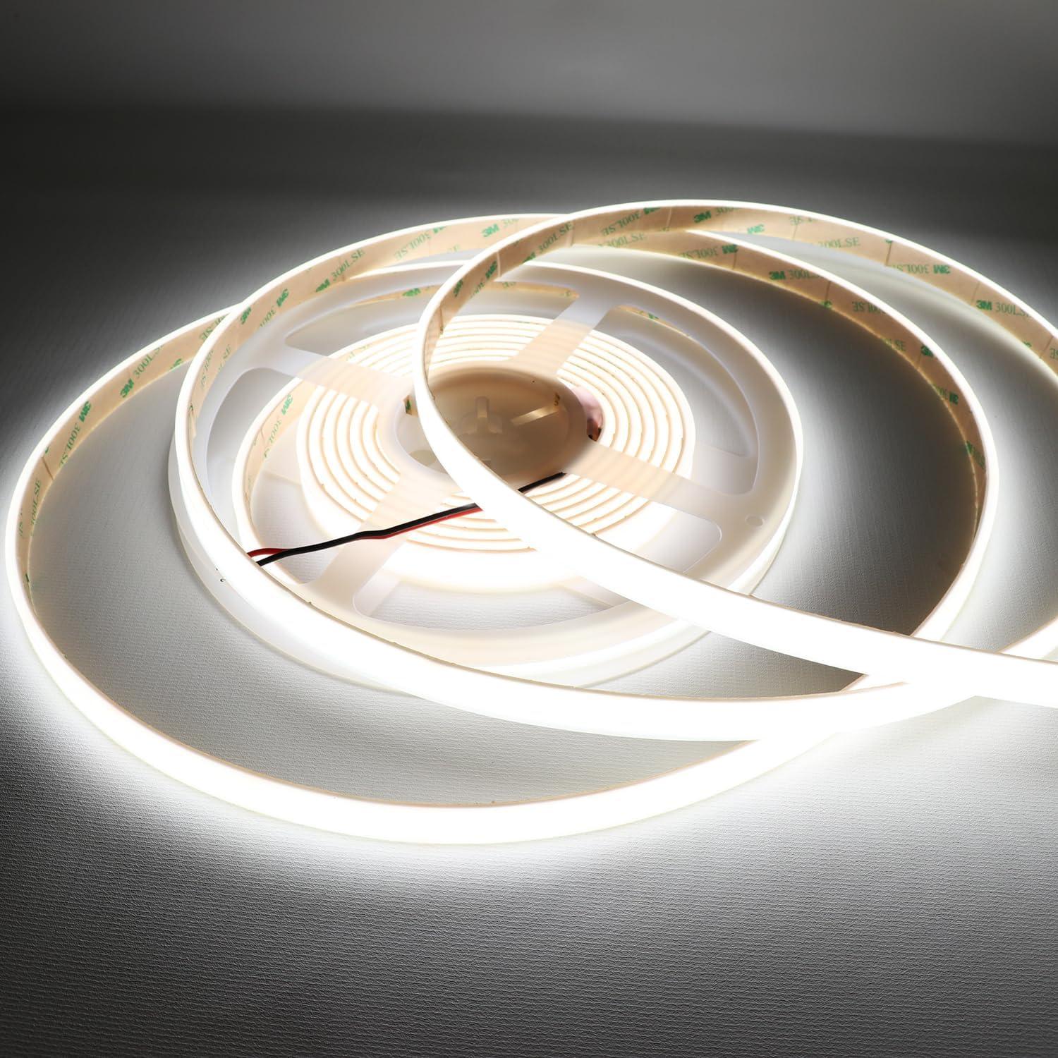 Tira de luces LED COB blanca 5m IP67 6000K 528 LEDs/m LEDENET