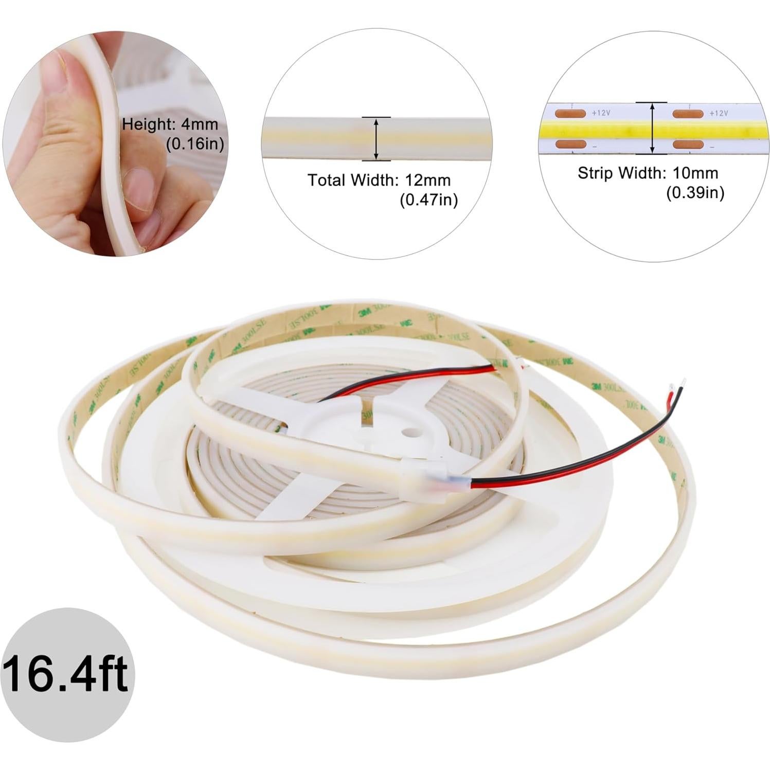Tira de luces LED COB blanca 5m IP67 6000K 528 LEDs/m LEDENET