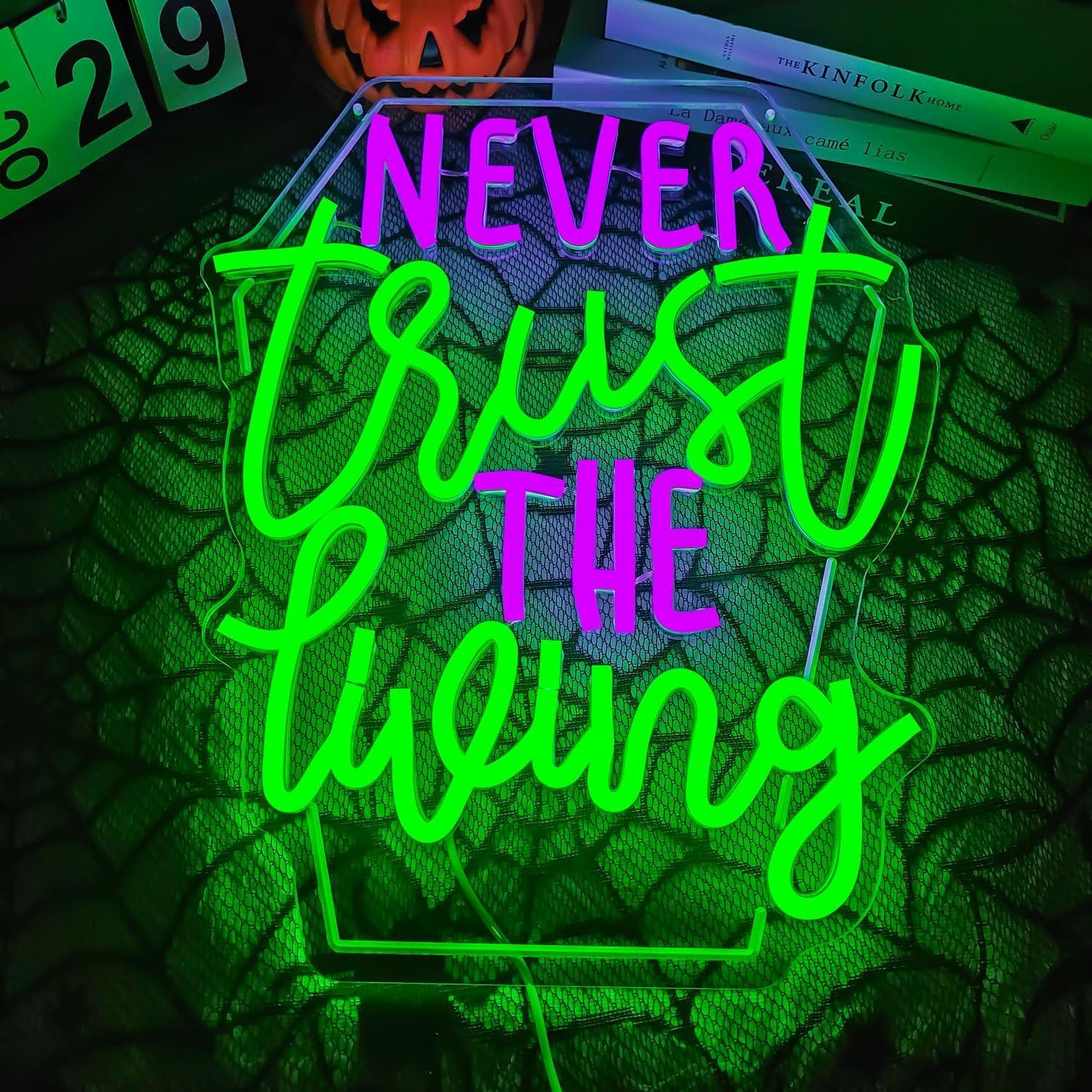 Luz LED de Neón Halloween Ajoyferris Nunca Confíes en los Vivos