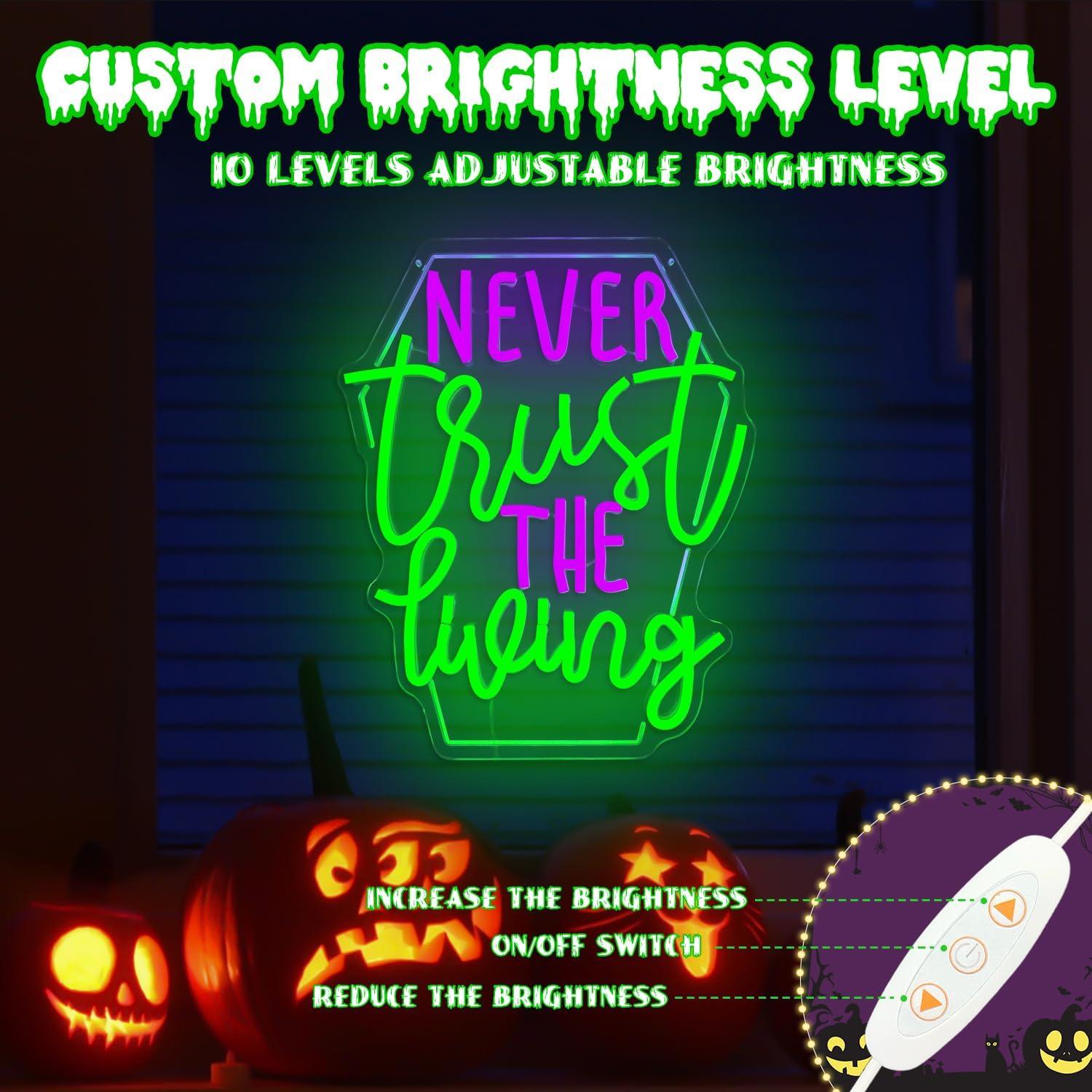 Luz LED de Neón Halloween Ajoyferris Nunca Confíes en los Vivos