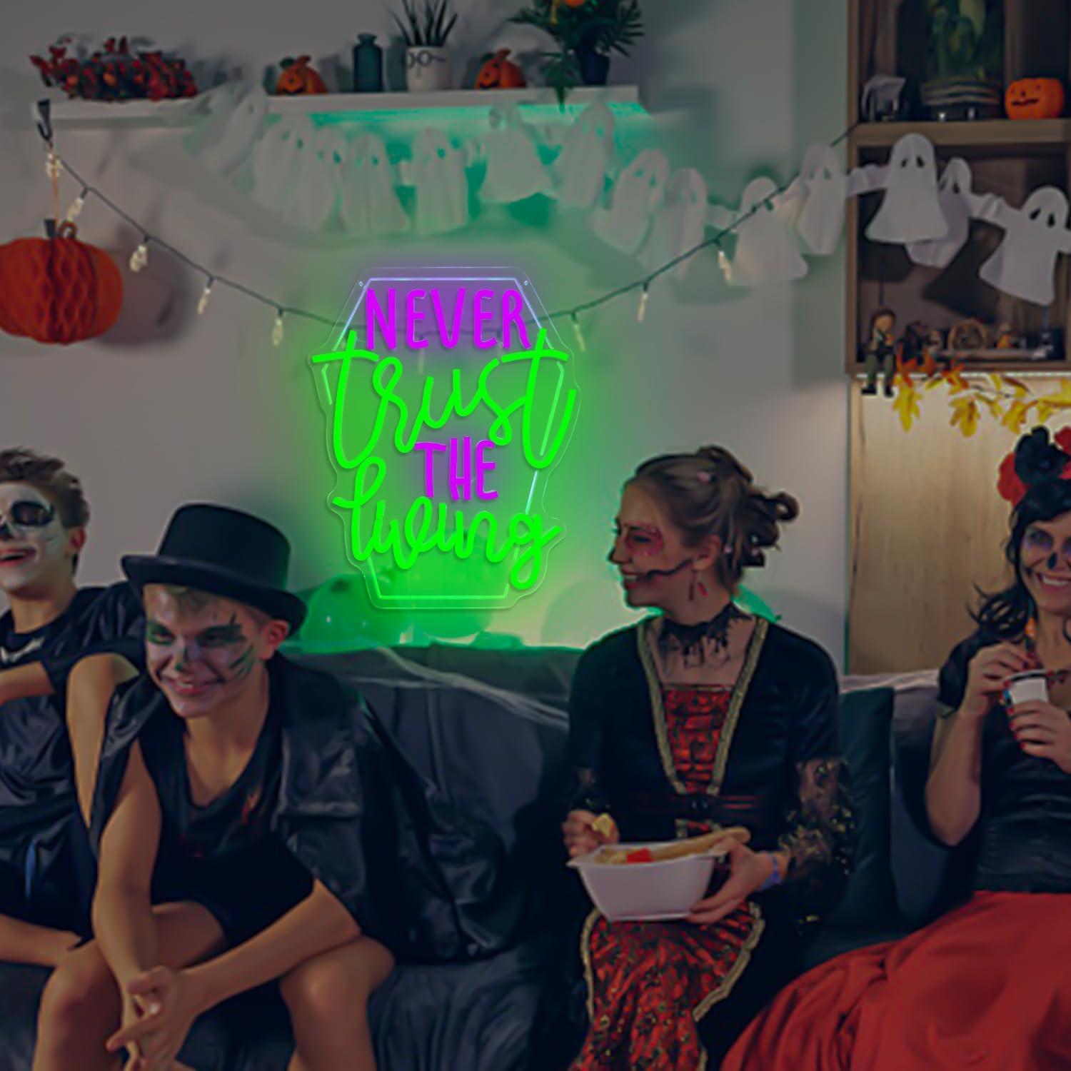Luz LED de Neón Halloween Ajoyferris Nunca Confíes en los Vivos