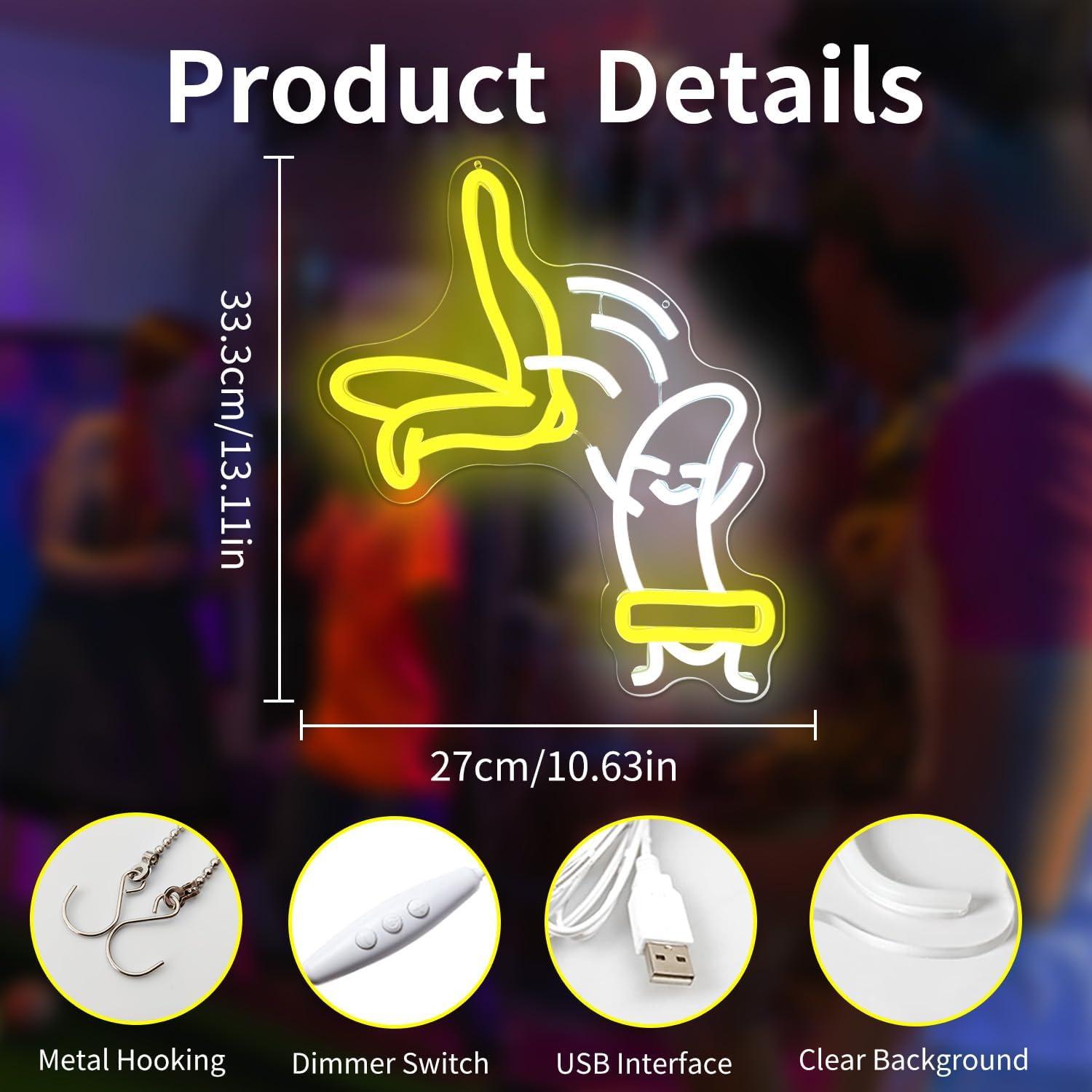 Luz de Neón de Banana Vveikea LED Regulable 10 Niveles