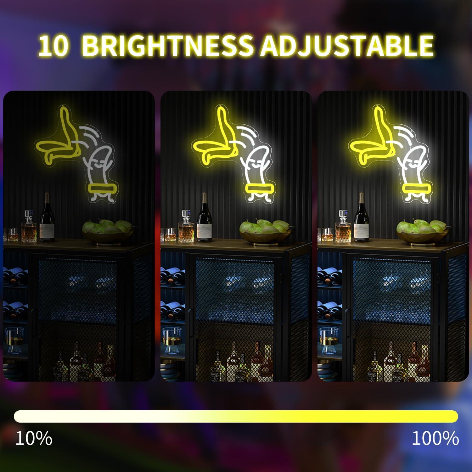 Luz de Neón de Banana Vveikea LED Regulable 10 Niveles