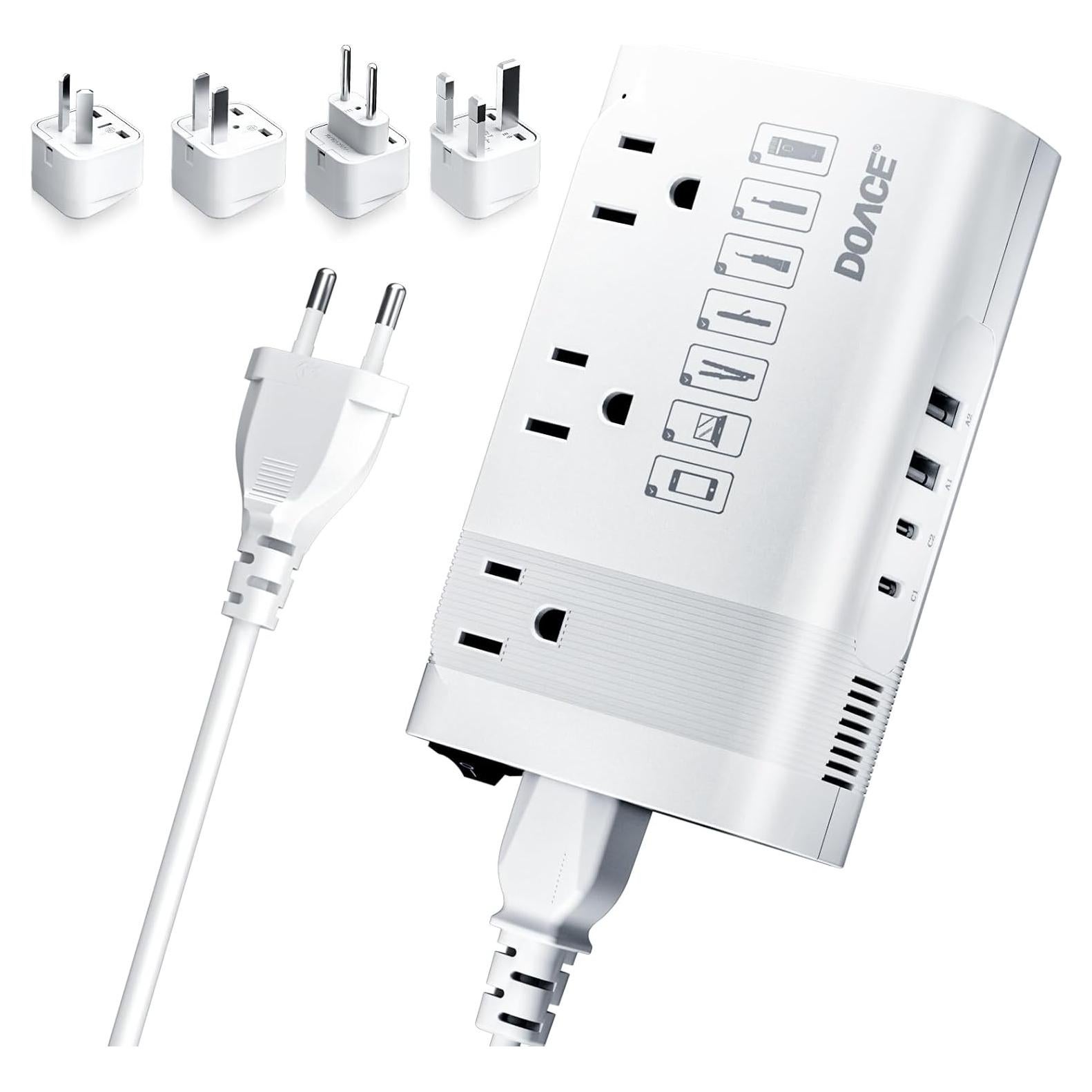 Convertidor de Voltaje DOACE 350W con 4 Puertos USB para Viajes