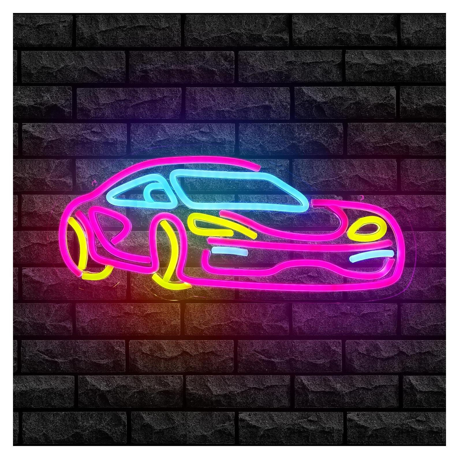 Letrero de Neón LED de Coche Rosa TAGEEKOO para Decoración