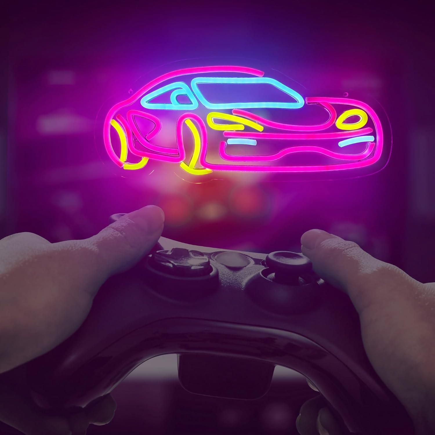 Letrero de Neón LED de Coche Rosa TAGEEKOO para Decoración