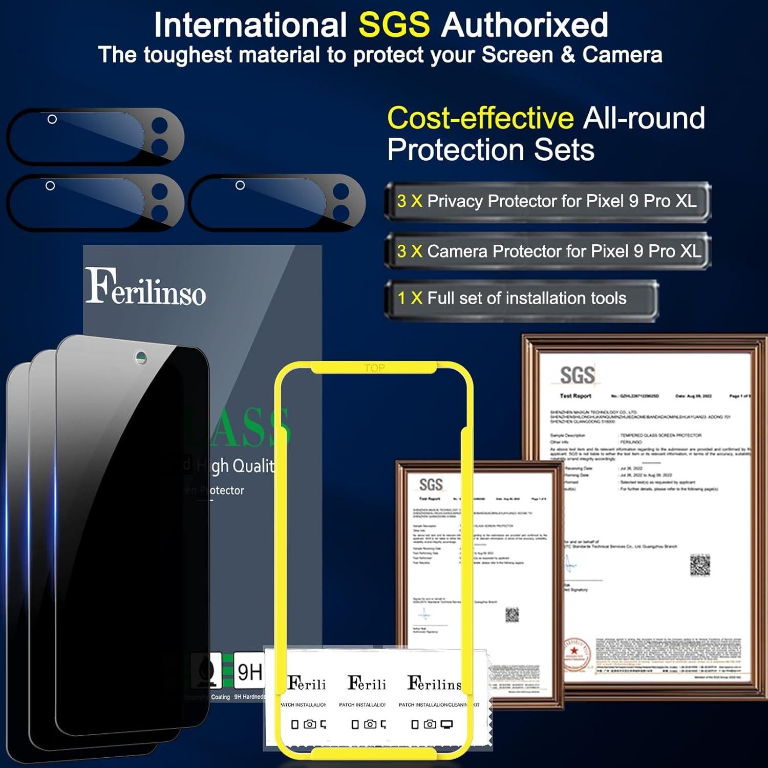 Protector de Pantalla Privado Ferilinso para Google Pixel 9 Pro XL