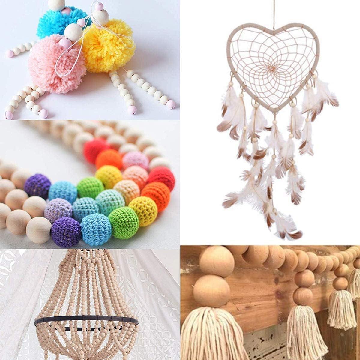 600 Perlas de Madera Natural FXCROTG 10mm 12mm 16mm DIY